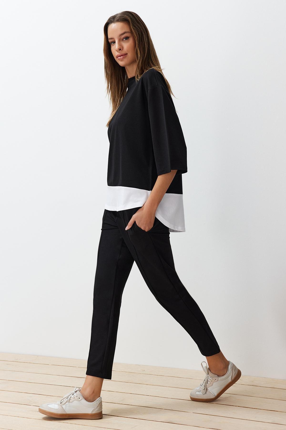 Black Detailed Knitted Co-Ord Sets, , large image number 2