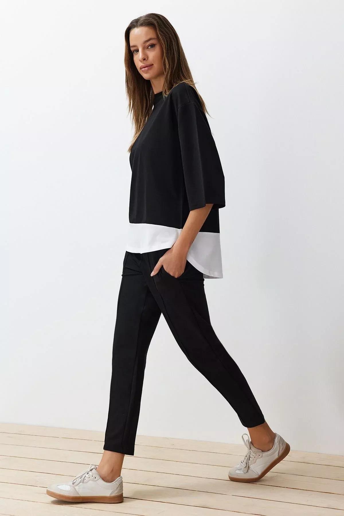 Black Detailed Knitted Co-Ord Sets, , large image number 2