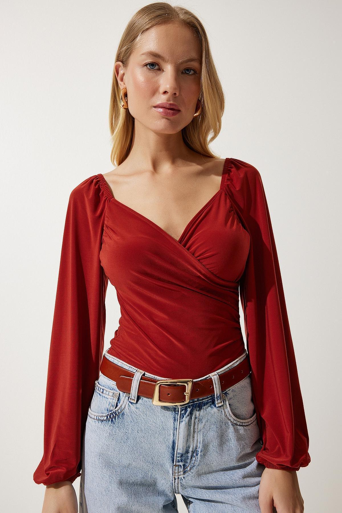 Red Plain Blouse, C101_1478, large image number 0