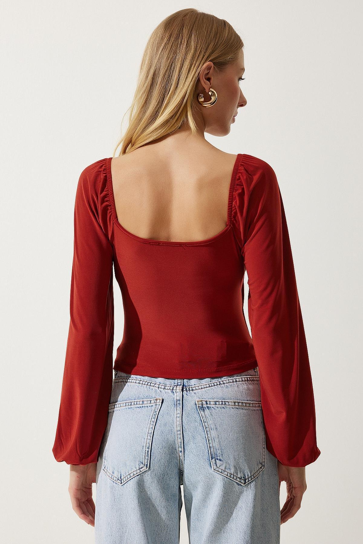Red Plain Blouse, C101_1478, large image number 5