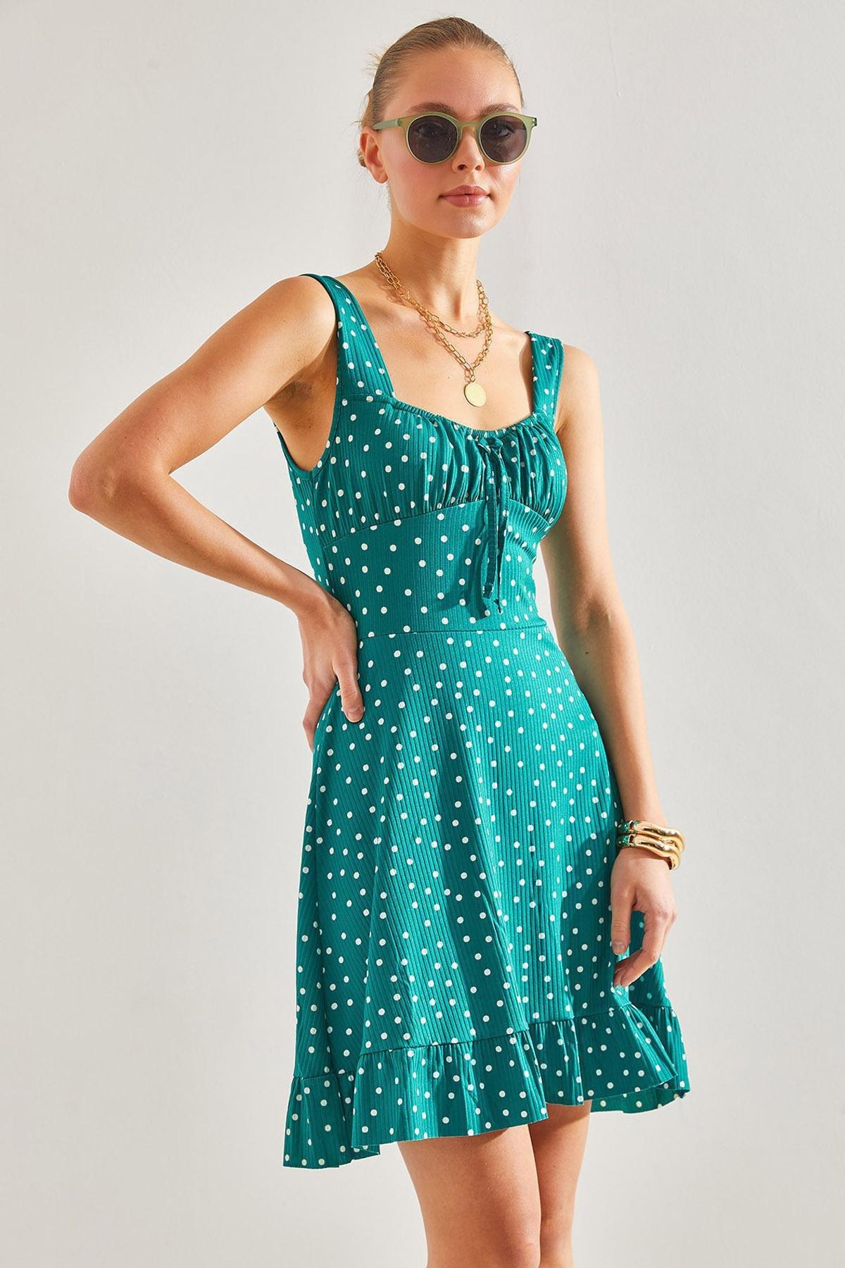 Green Strap Pattern Dress, C101_5671, large image number 0