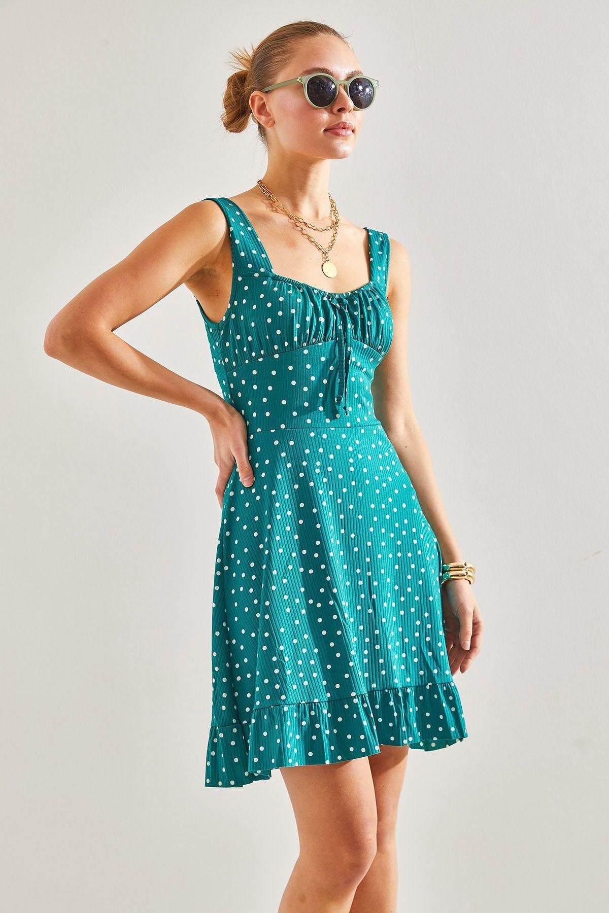 Green Strap Pattern Dress, C101_5671, large image number 5