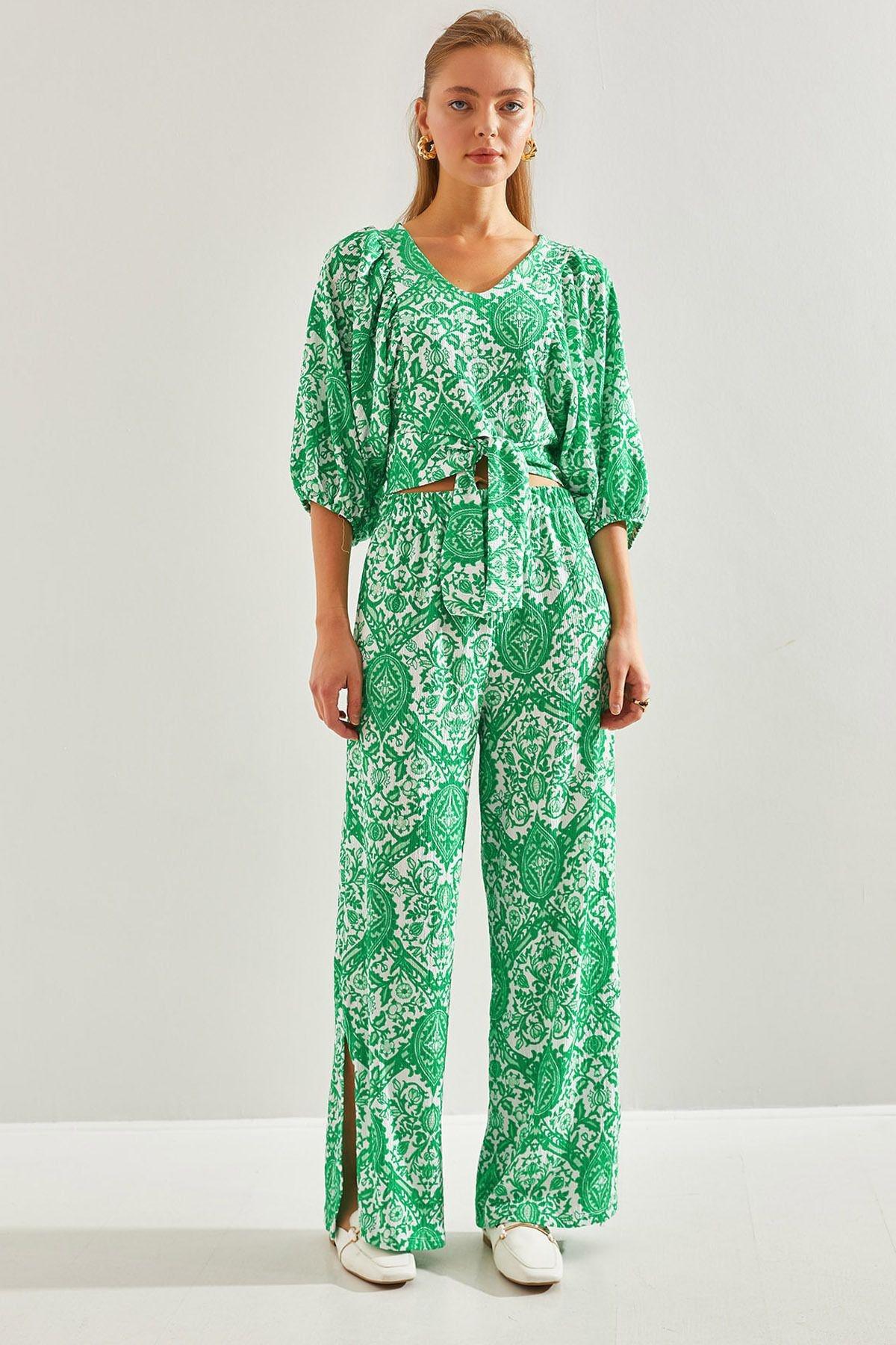 Green Pattern Co-Ord Set, , large image number 0