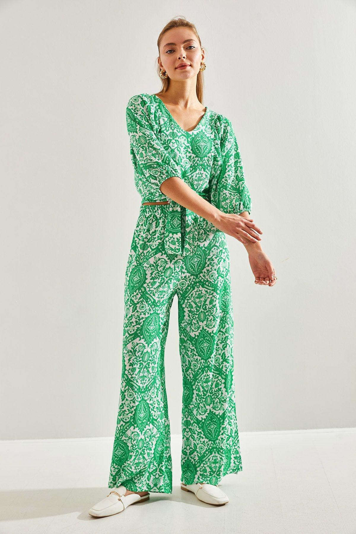 Green Pattern Co-Ord Set, , large image number 1