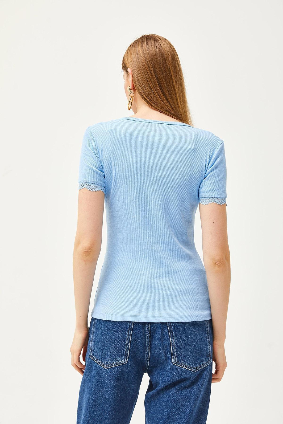 Zippered Basic Shirt, BABY BLUE, large image number 1