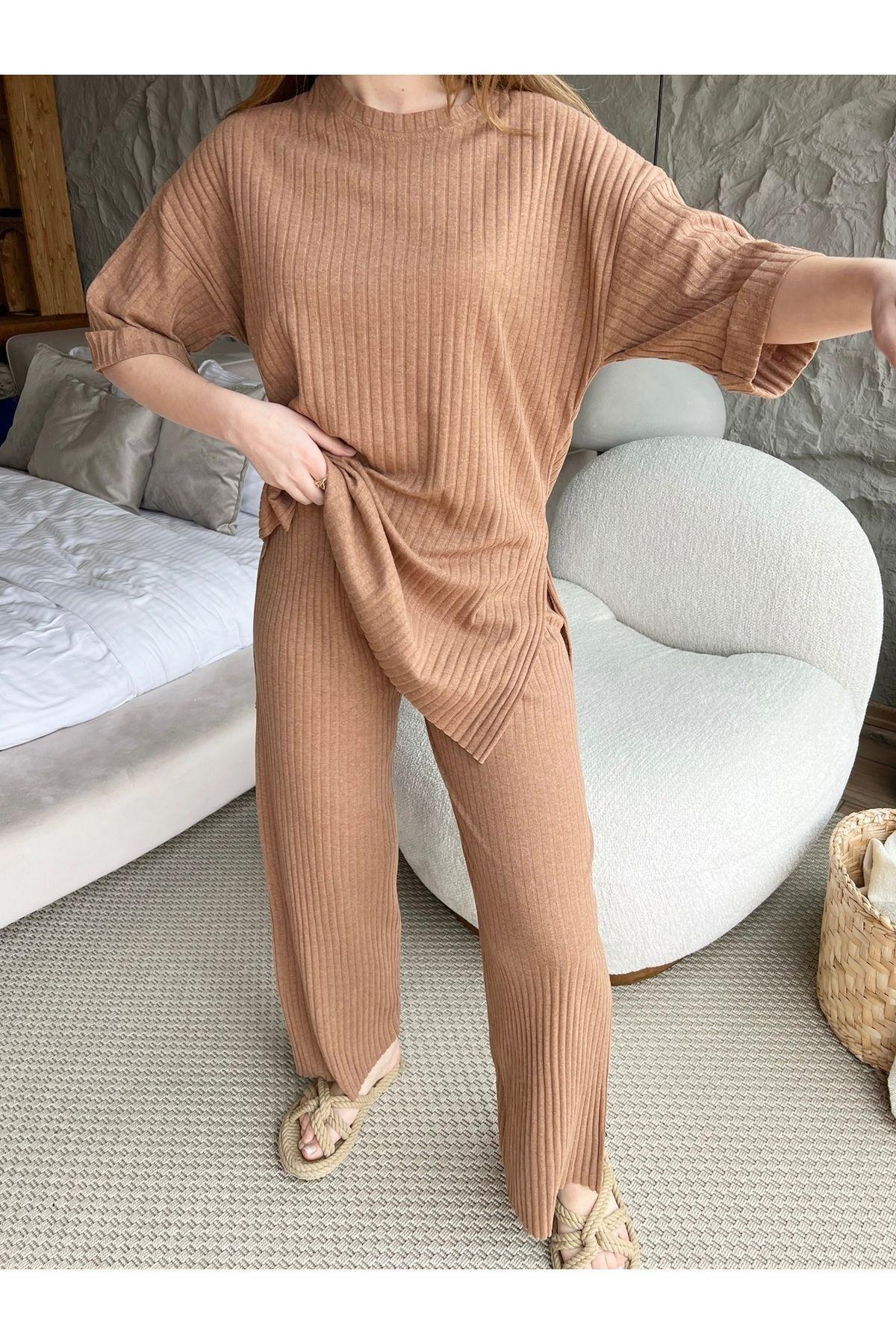 Beige Ribbed Co-Ord Set, C101_1491, large image number 2