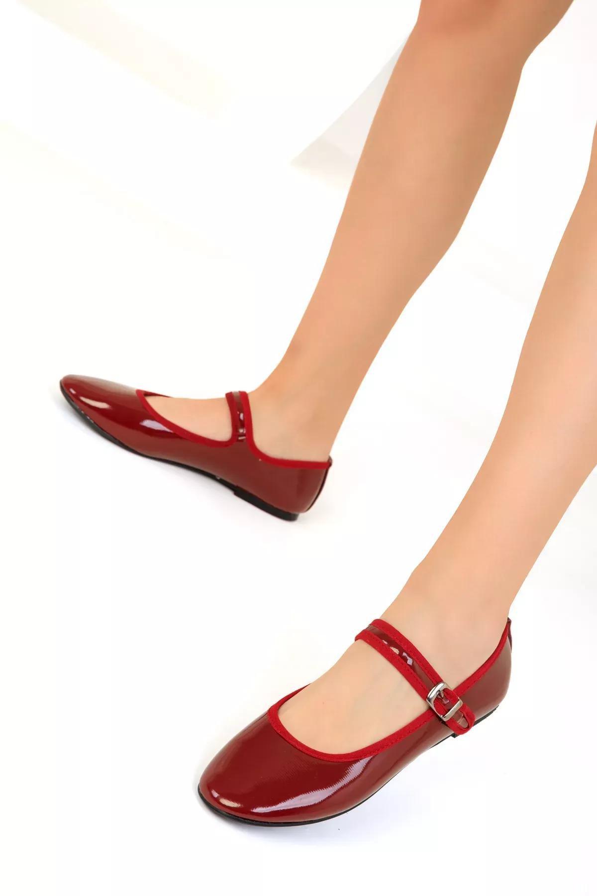 Red Patent Ballerinas, , large image number 3
