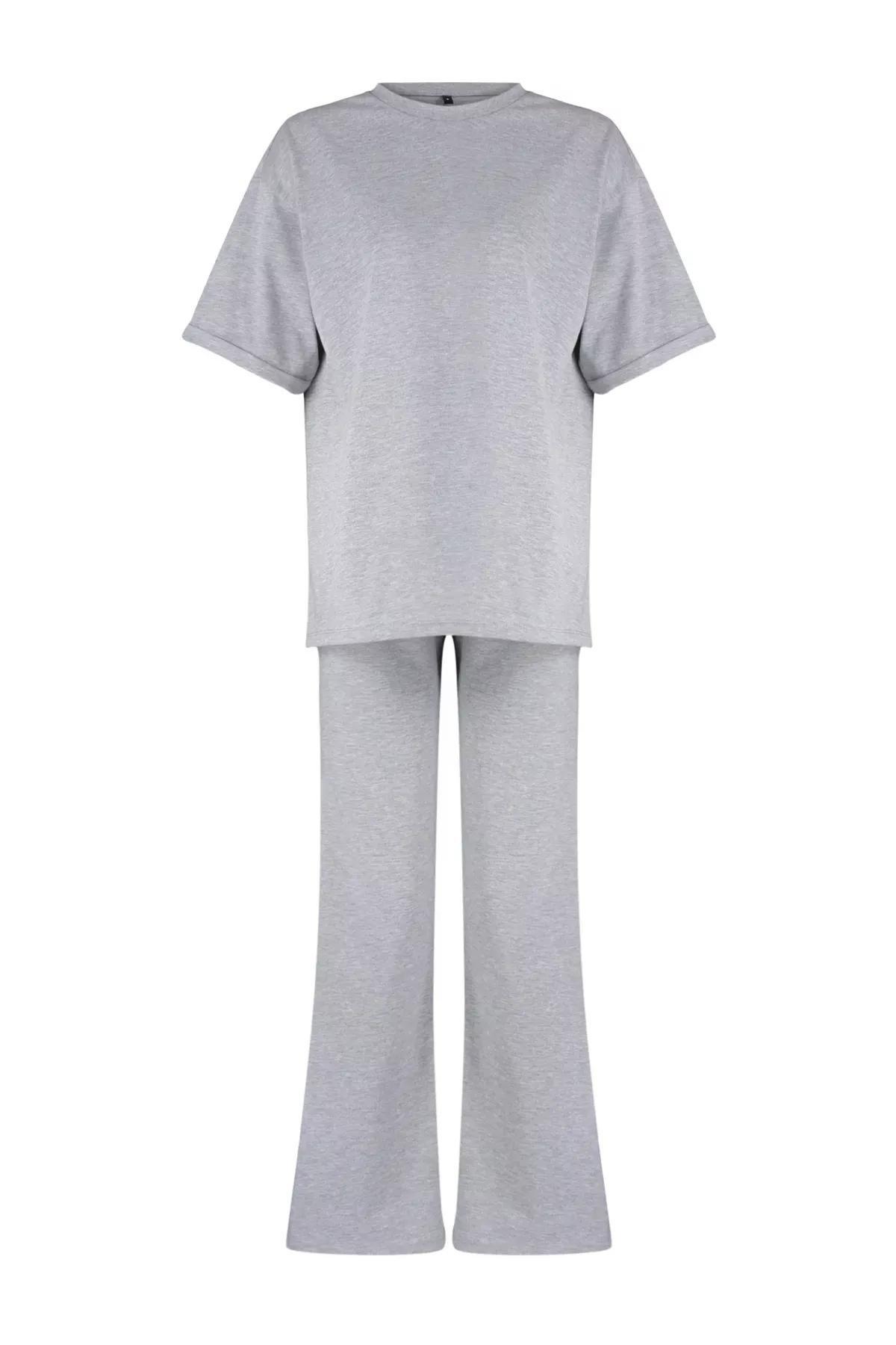 Grey  Oversize Spanish Leg Knit Set, Grey, large image number 5