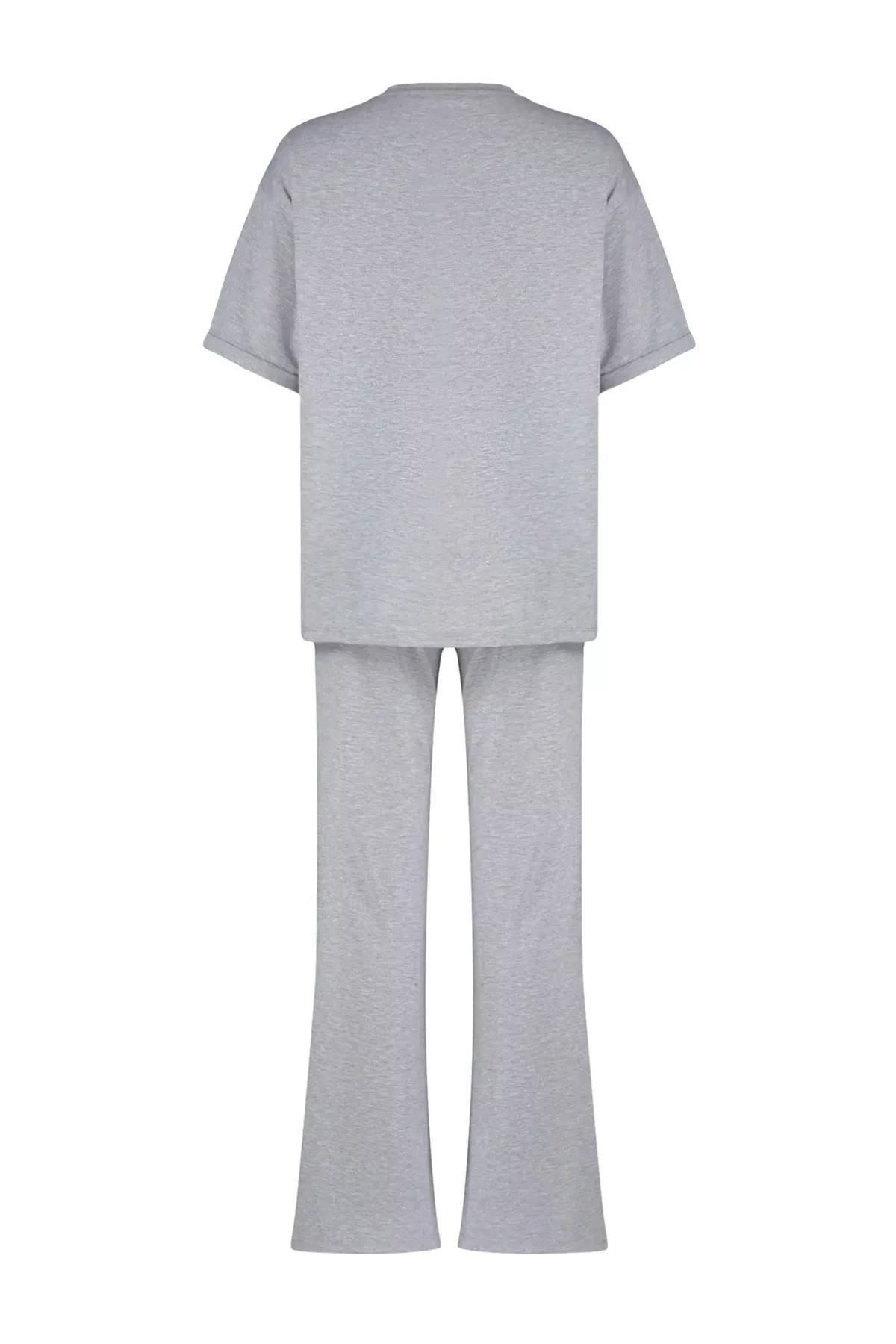 Grey  Oversize Spanish Leg Knit Set, Grey, large image number 6