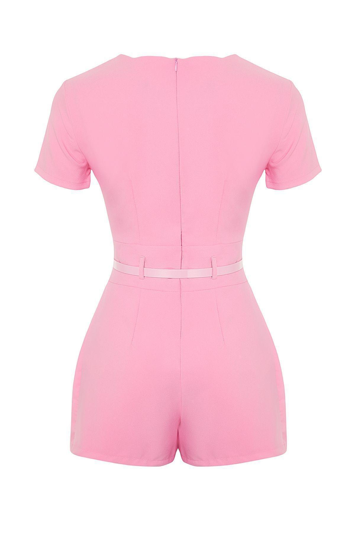 Pink Belted Brunch Jumpsuit, , large image number 6