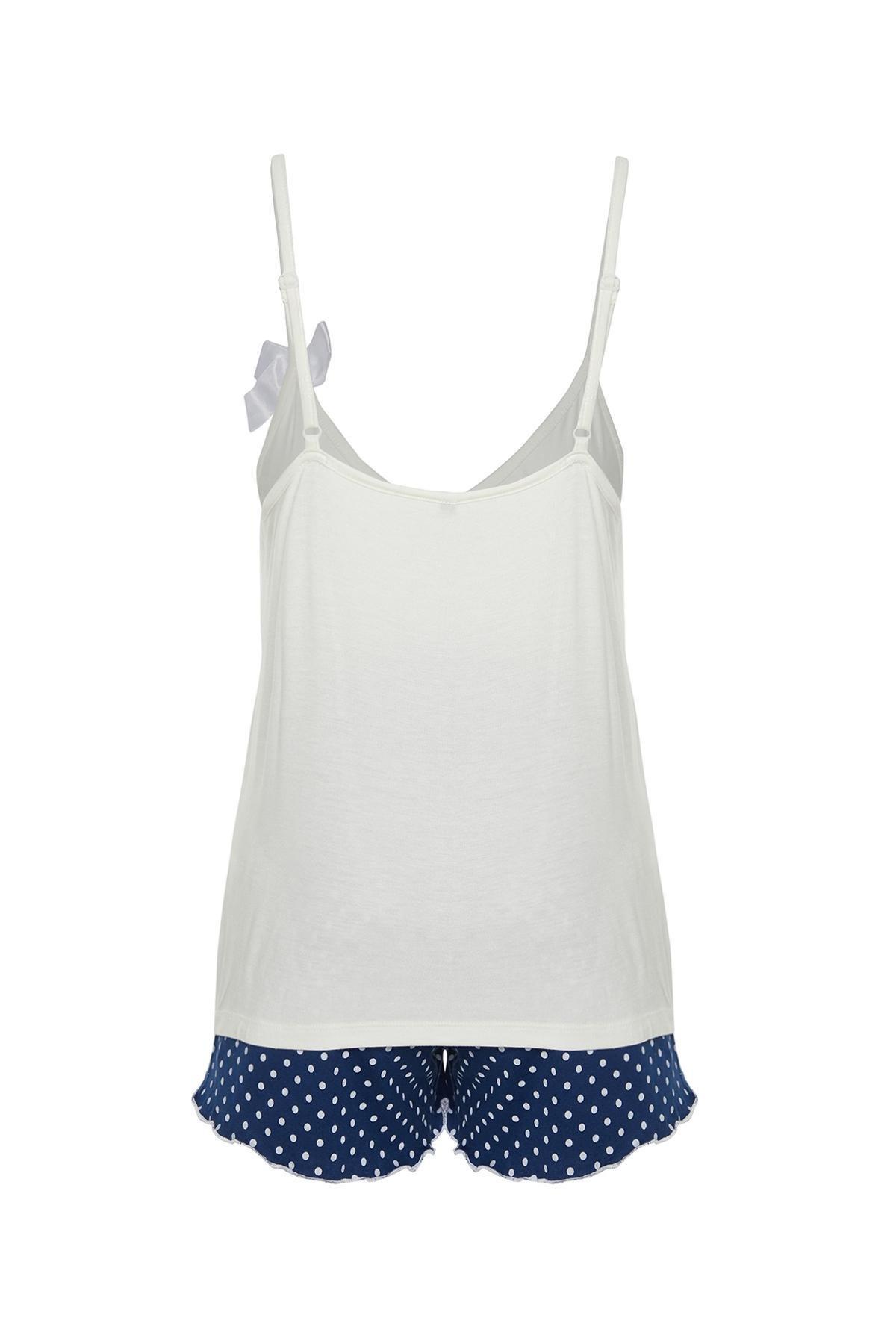 White Detailed Knitted Pyjamas Set, , large image number 1