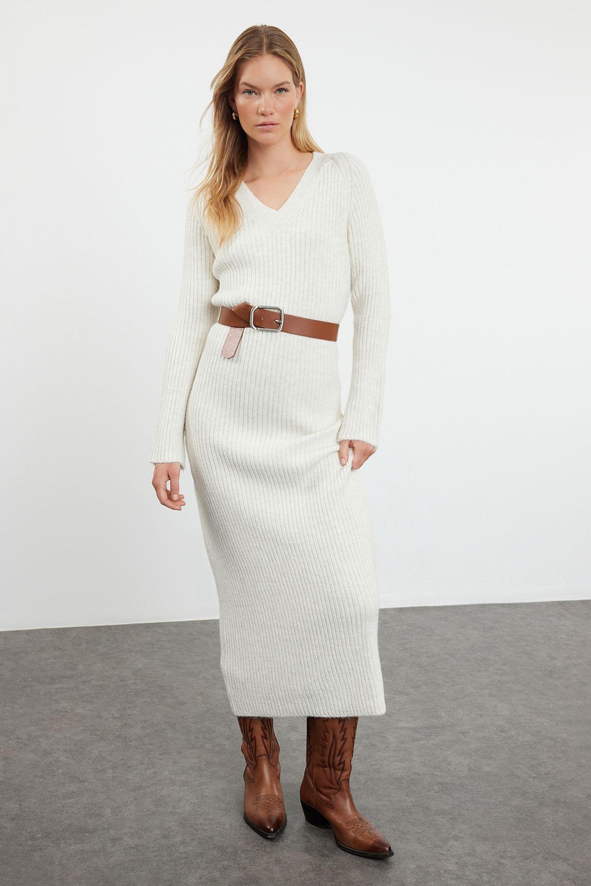 Stone Maxi Knitted Wool Dress, , large image number 1