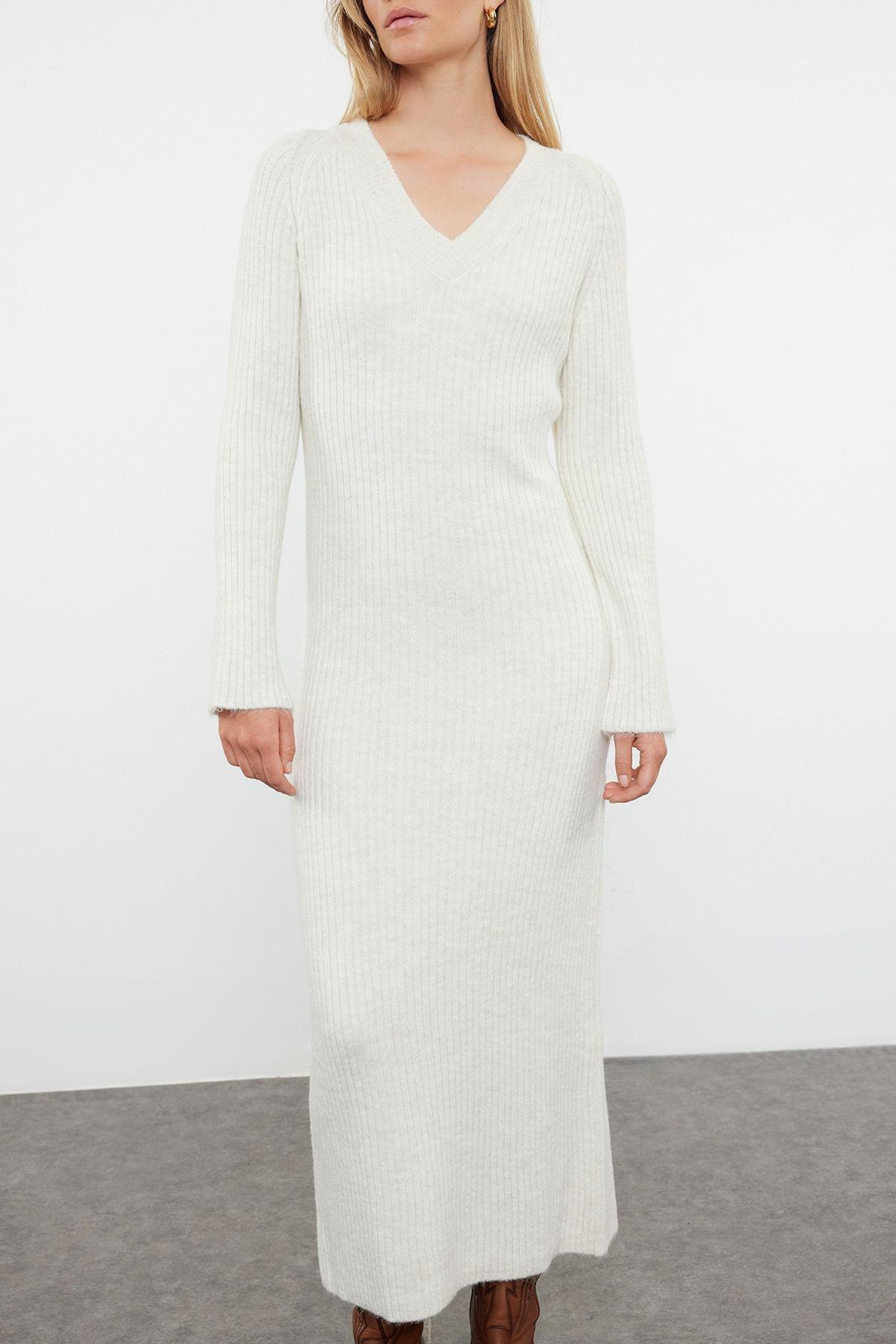 Stone Maxi Knitted Wool Dress, , large image number 2