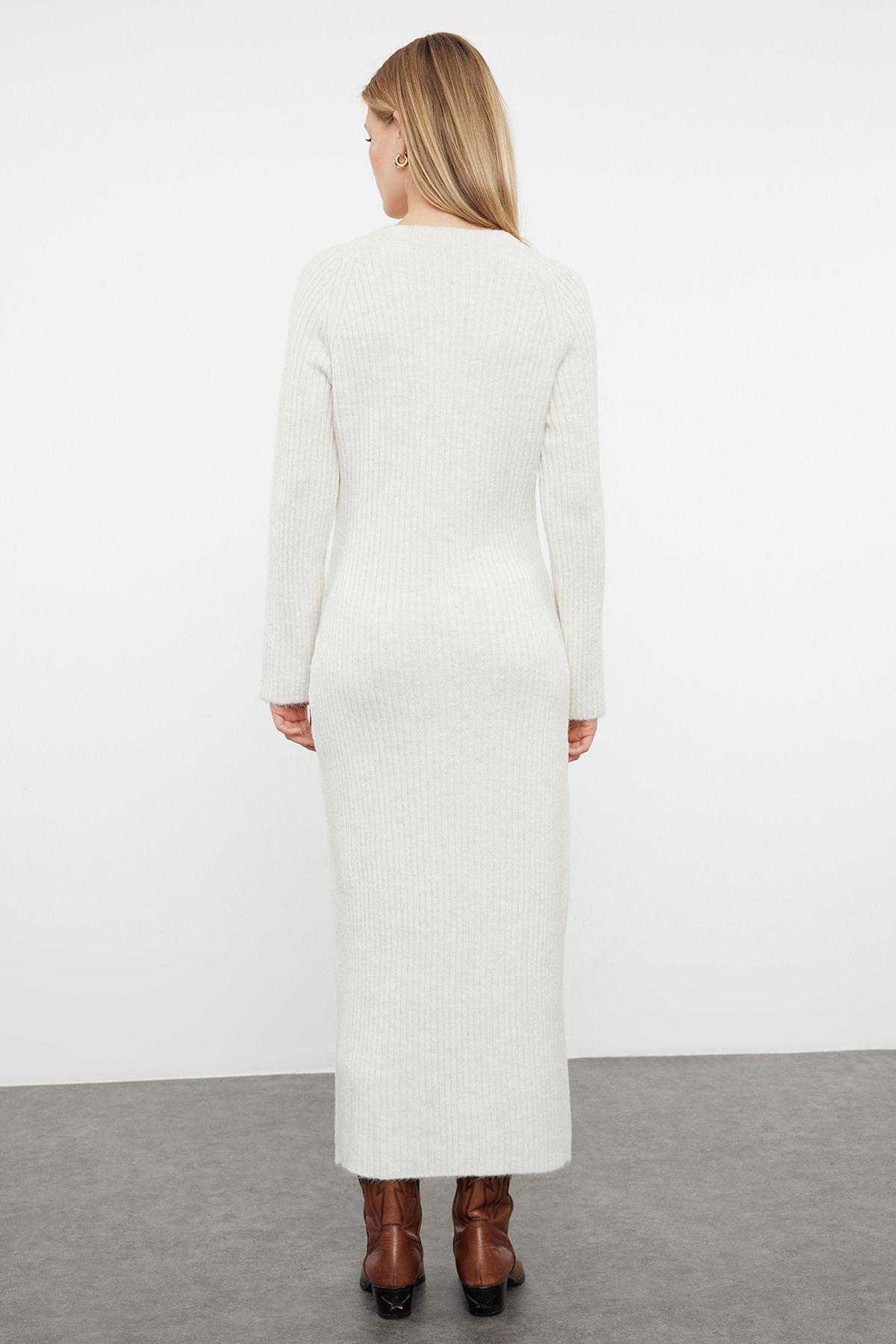 Stone Maxi Knitted Wool Dress, , large image number 4