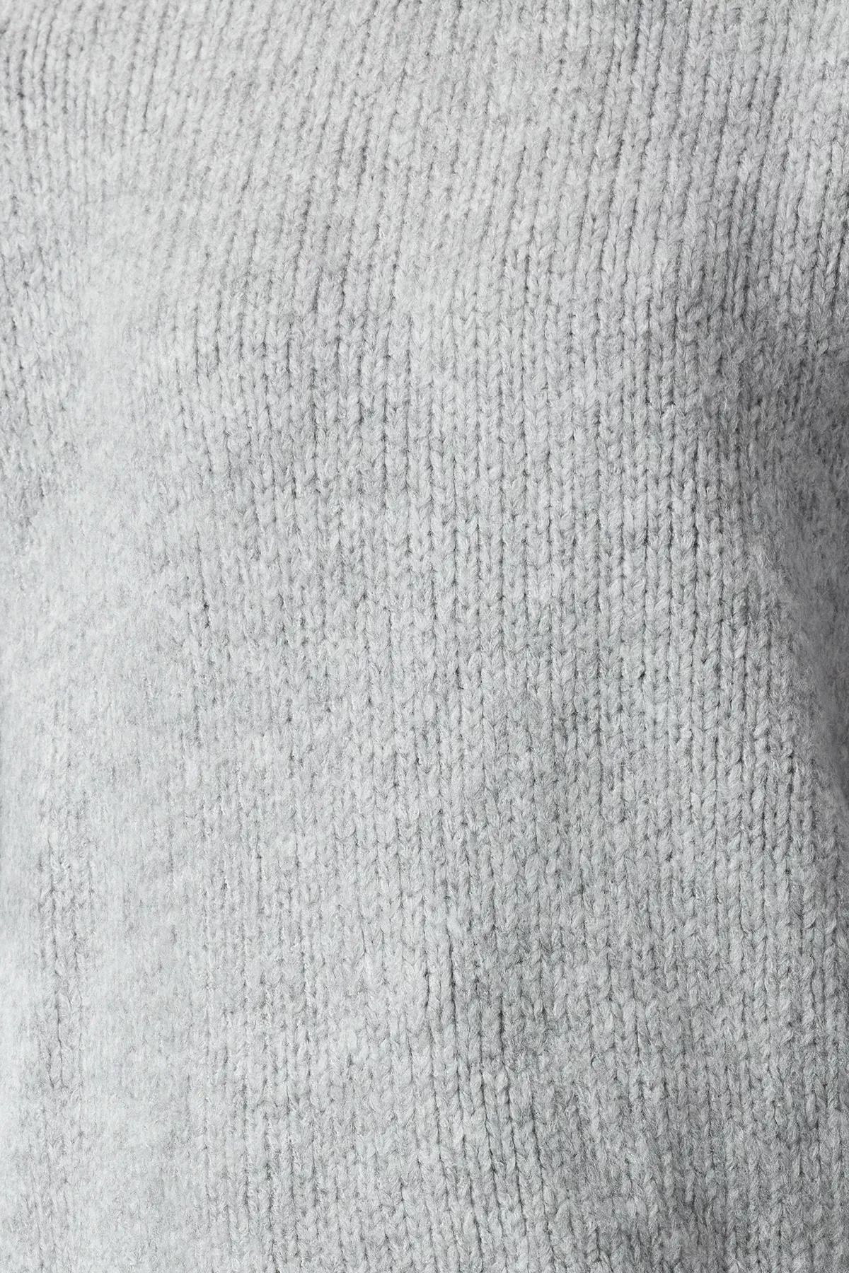 Grey Soft Patterned Knit Sweater, Grey, large image number 2