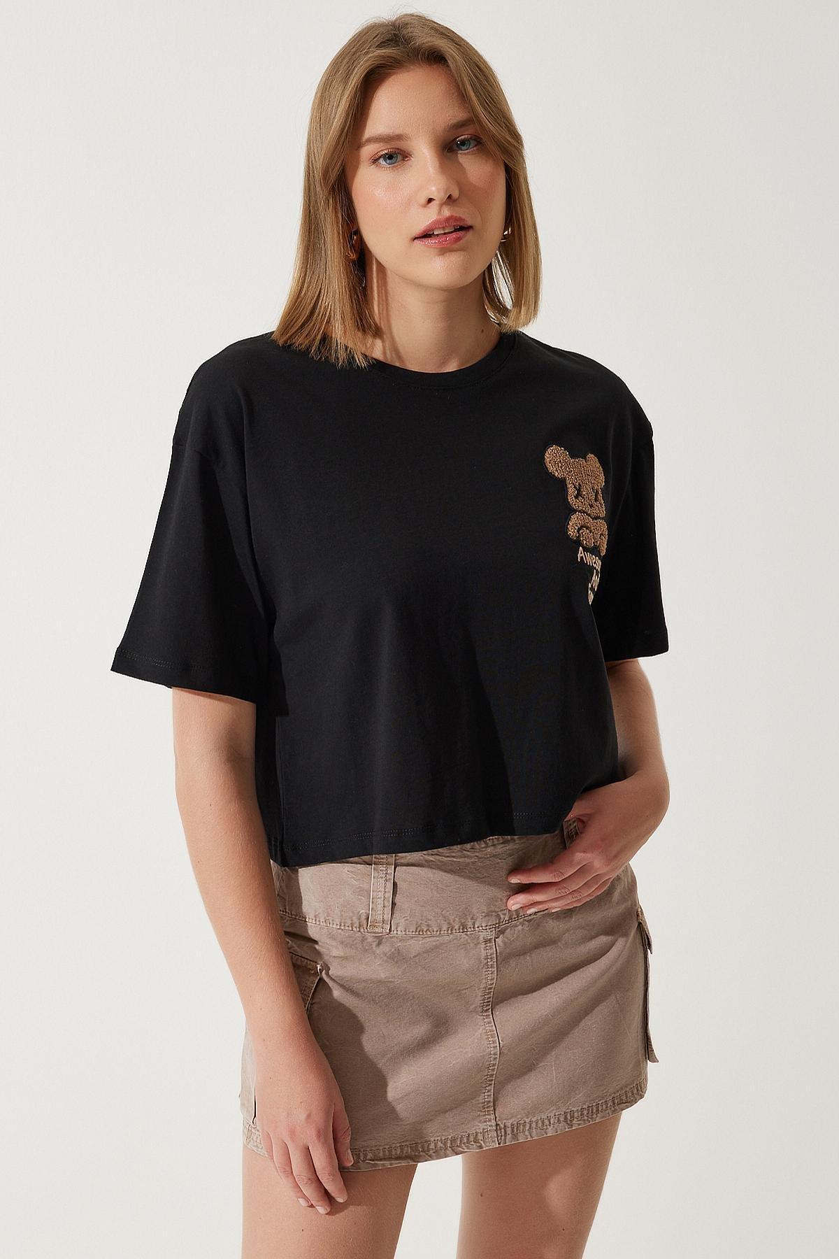 Black Teddy Bear Crest T-Shirt, C101_5720, large image number 3