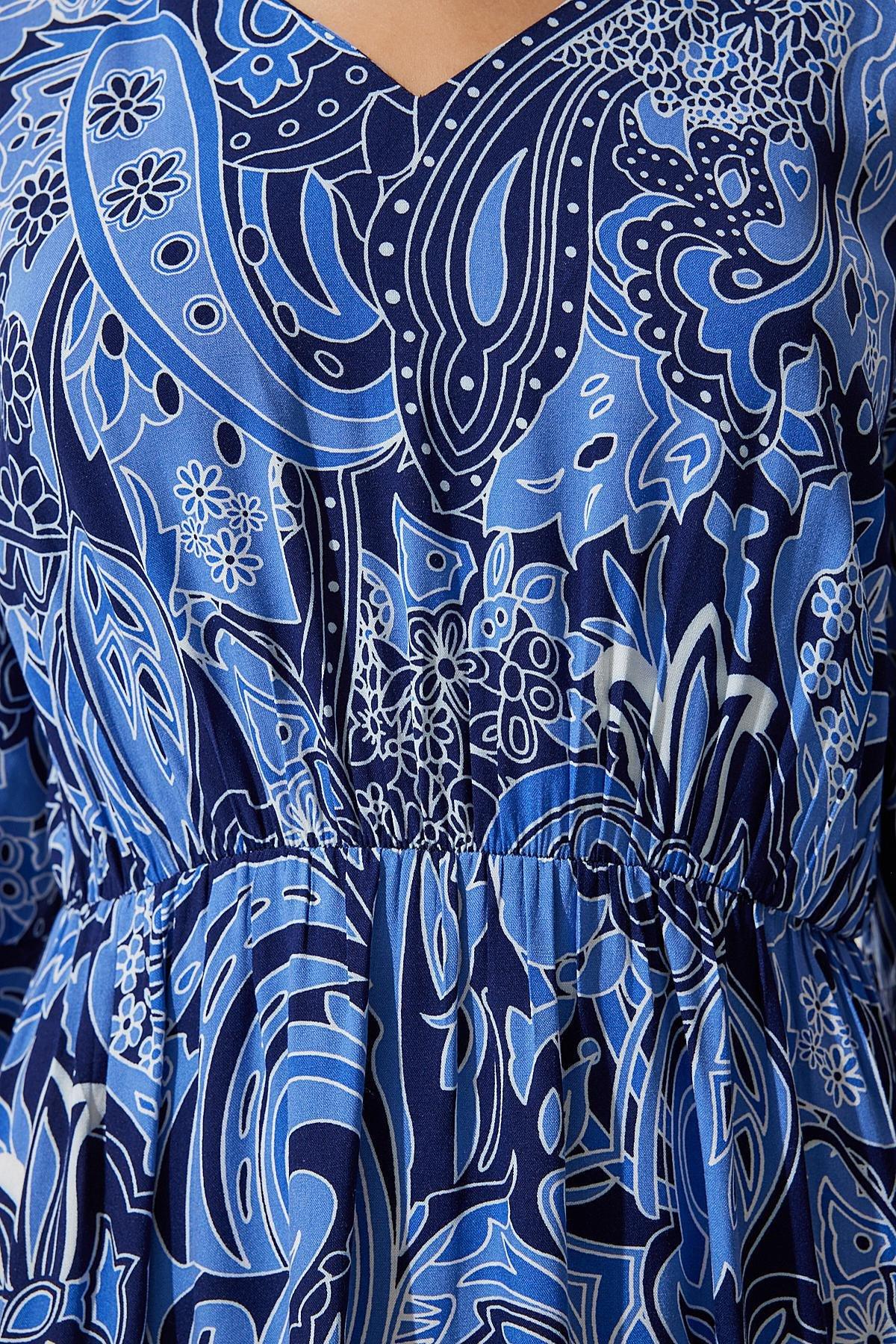 Blue Paisley Bohemian Maxi Dress, C101_5645, large image number 5
