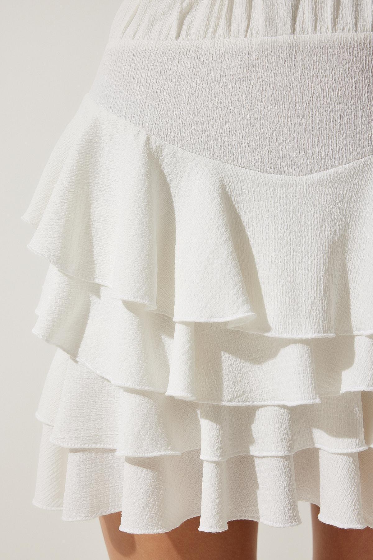 Ecru Flounce Mini Skirt, , large image number 4