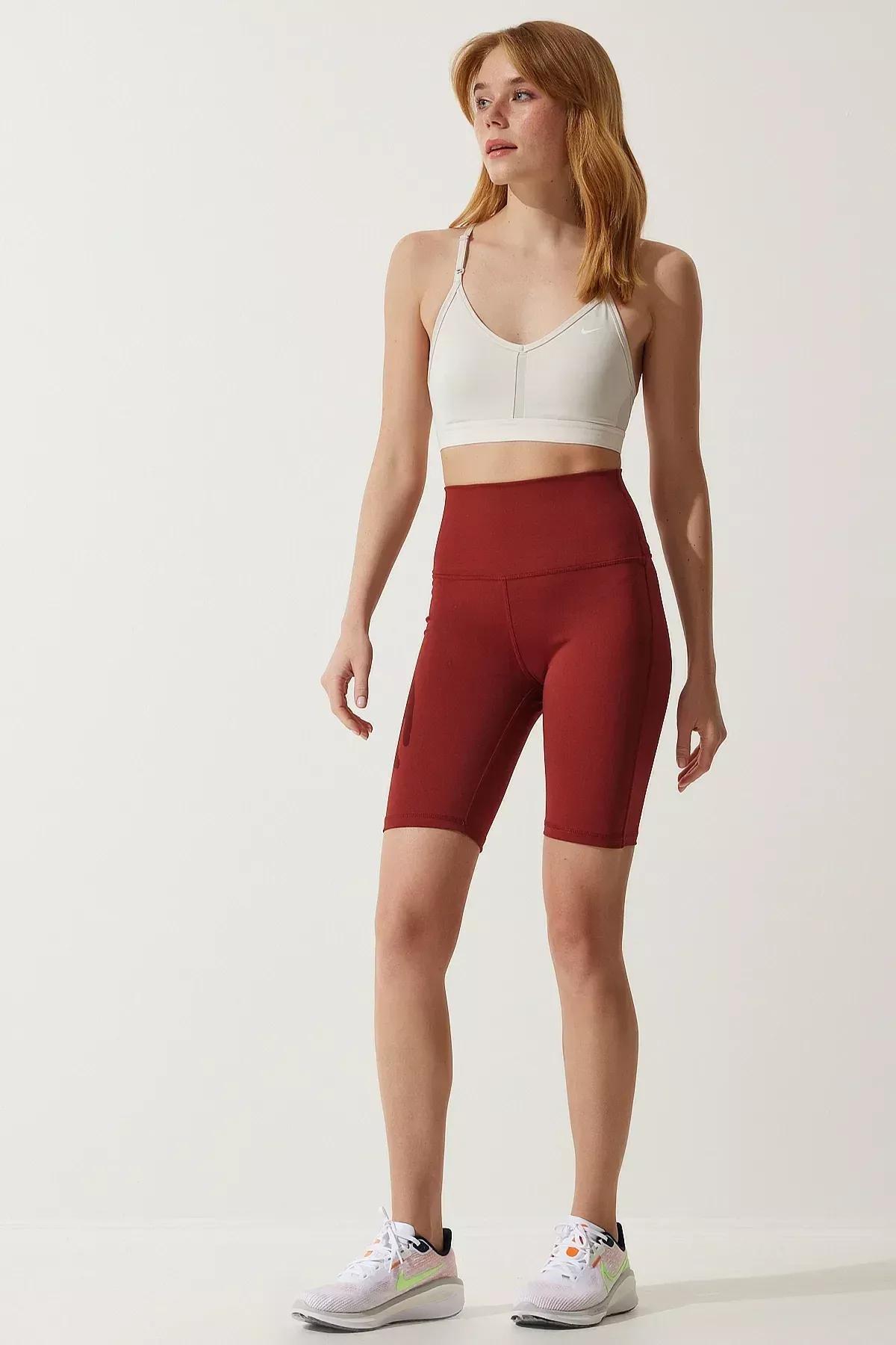 Burgundy Compression Cycling Tights, Burgundy, medium