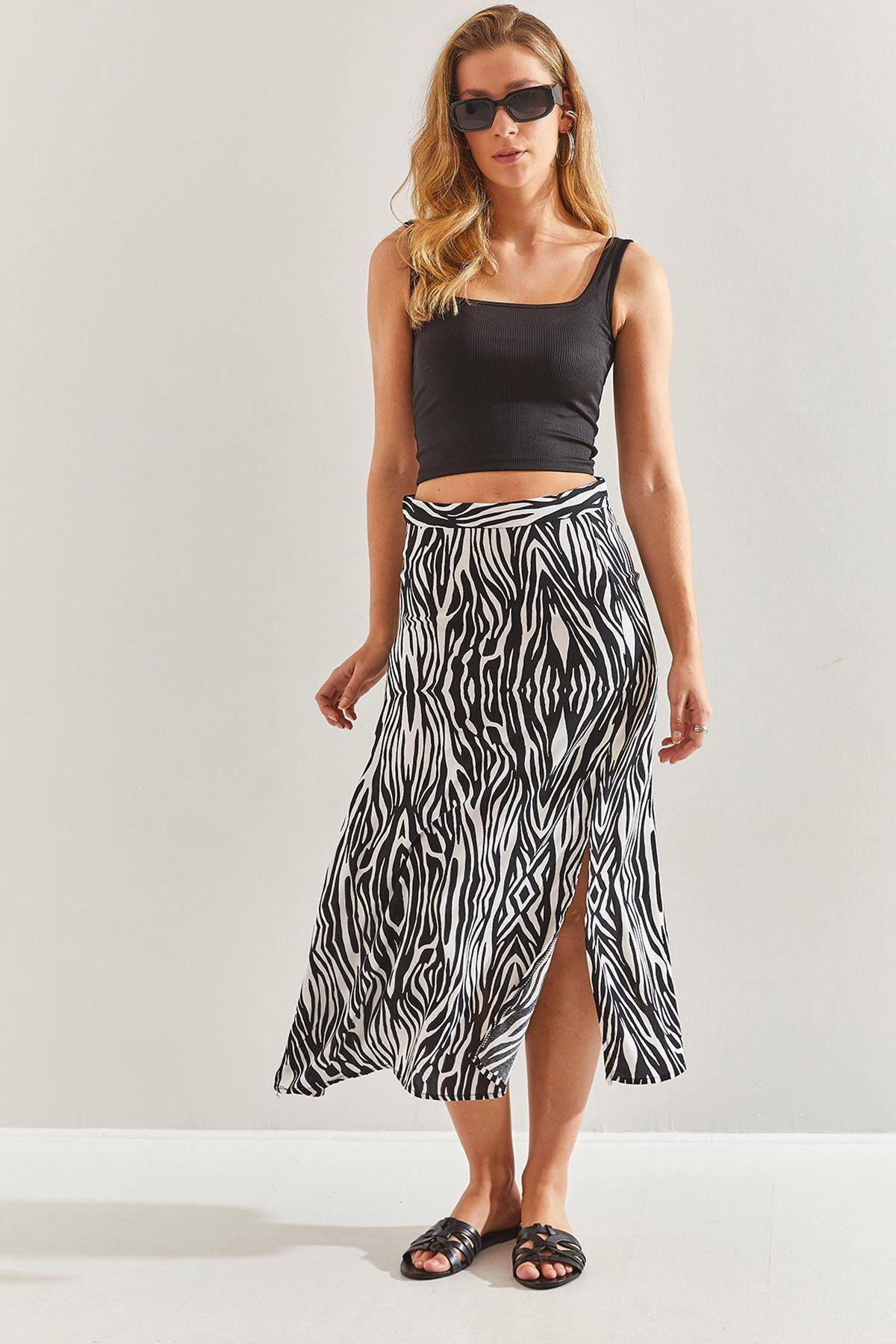 Multicolour Detailed Midi Skirt, , large image number 0