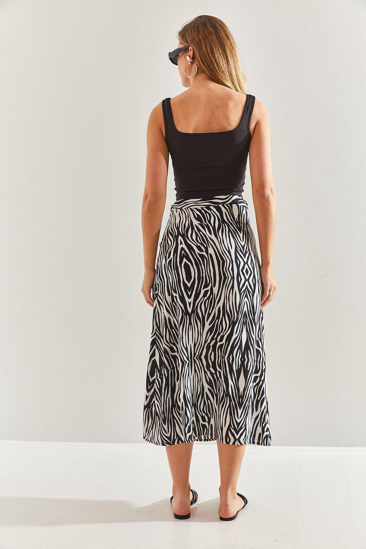 Multicolour Detailed Midi Skirt, , large image number 1