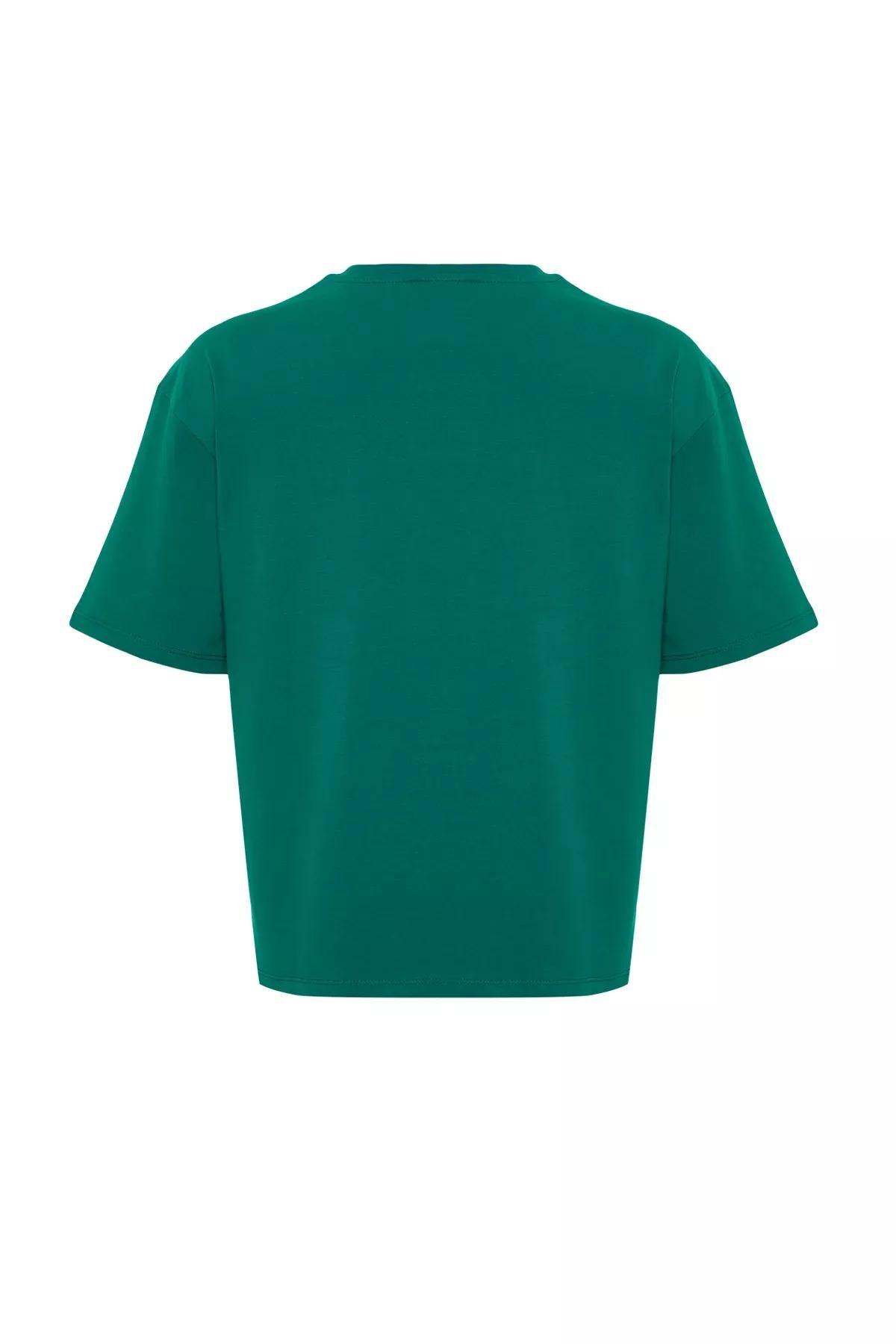 Green Slogan Pocket T-Shirt, Emerald, large image number 6