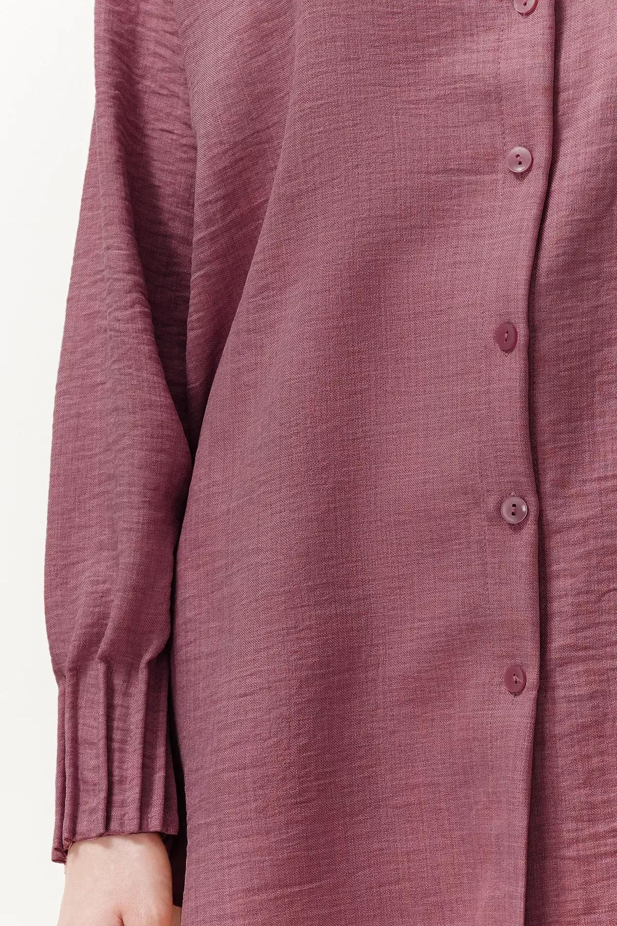 Pink Linen Oversize Shirt, POWDER, large image number 4