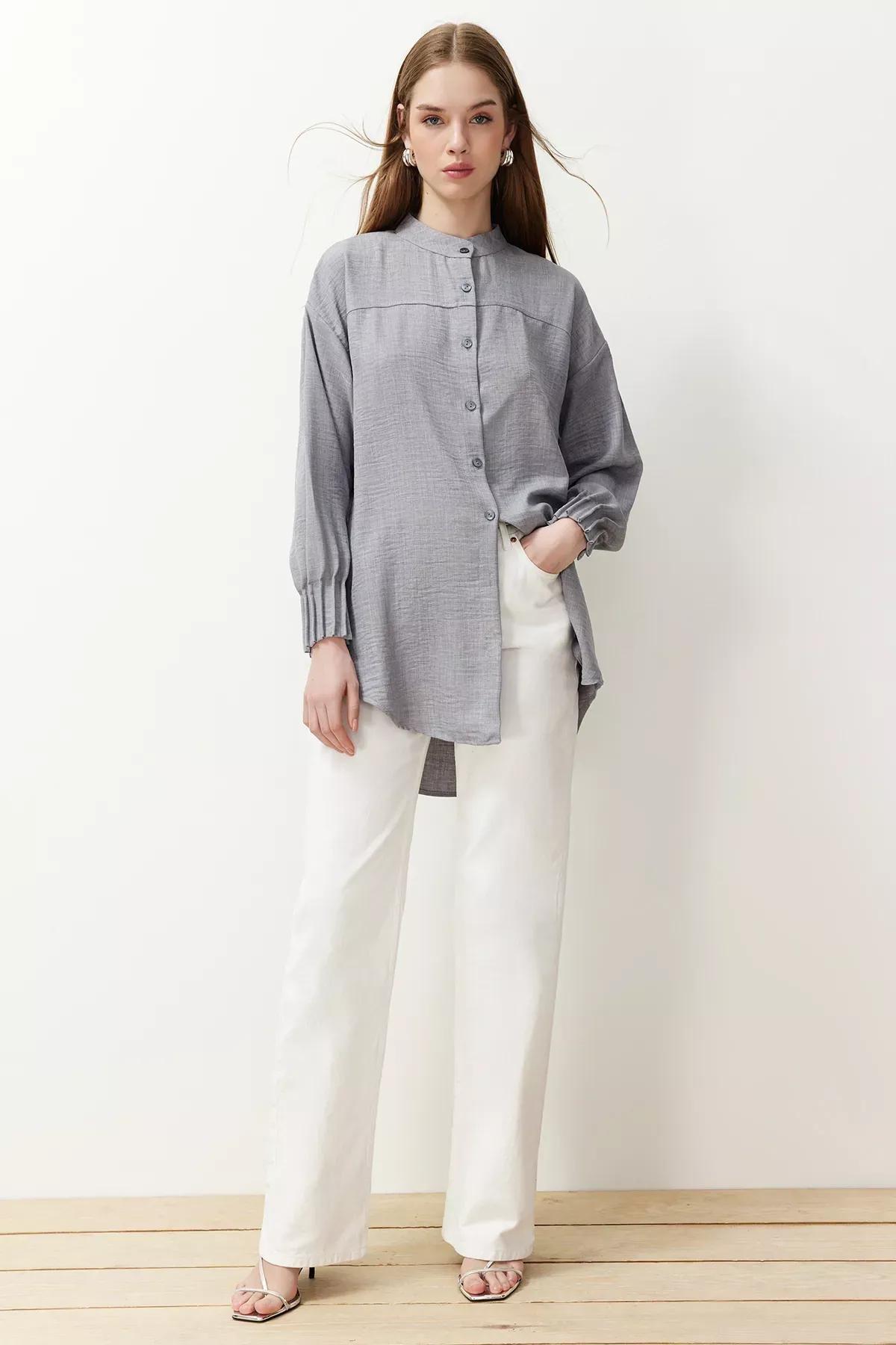Grey Checked Button Down Shirt, C101_5662, large image number 1
