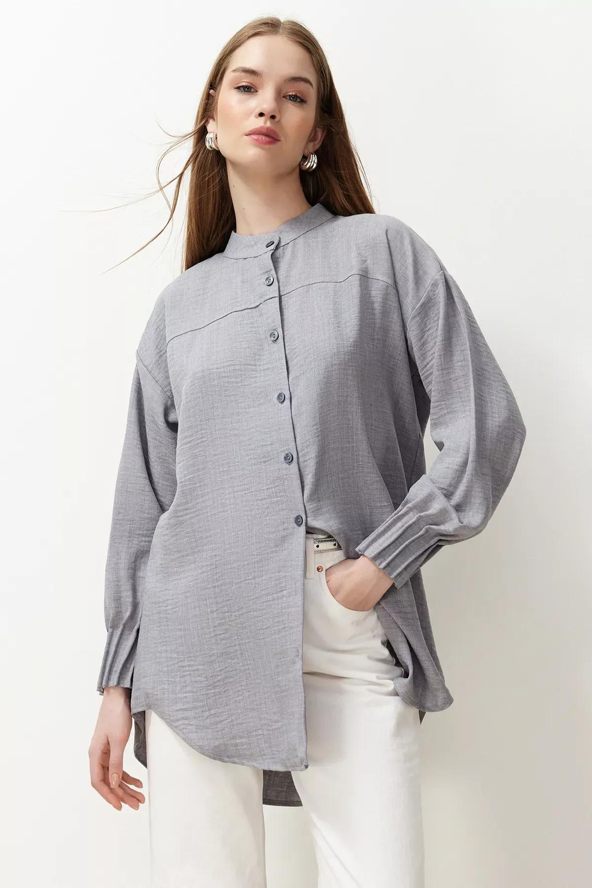 Grey Checked Button Down Shirt, C101_5662, large image number 2
