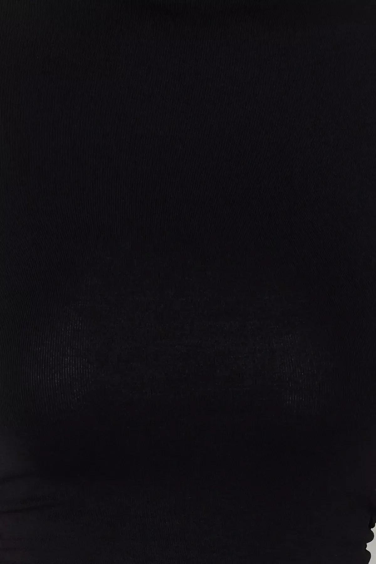 Black Fitted Asymmetrical Knitted Blouse, BLACK, large image number 3