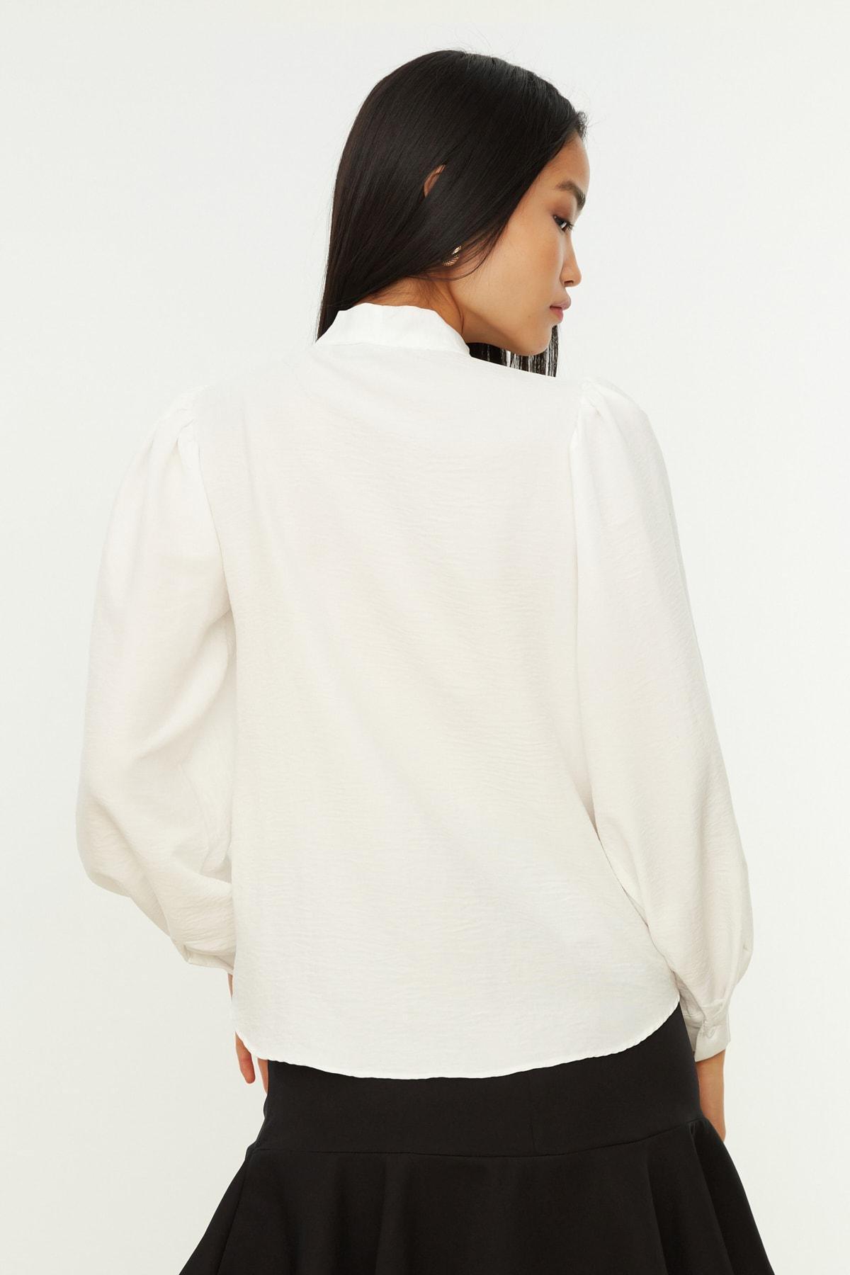 White Regular Halter Neck Shirt, , large image number 4