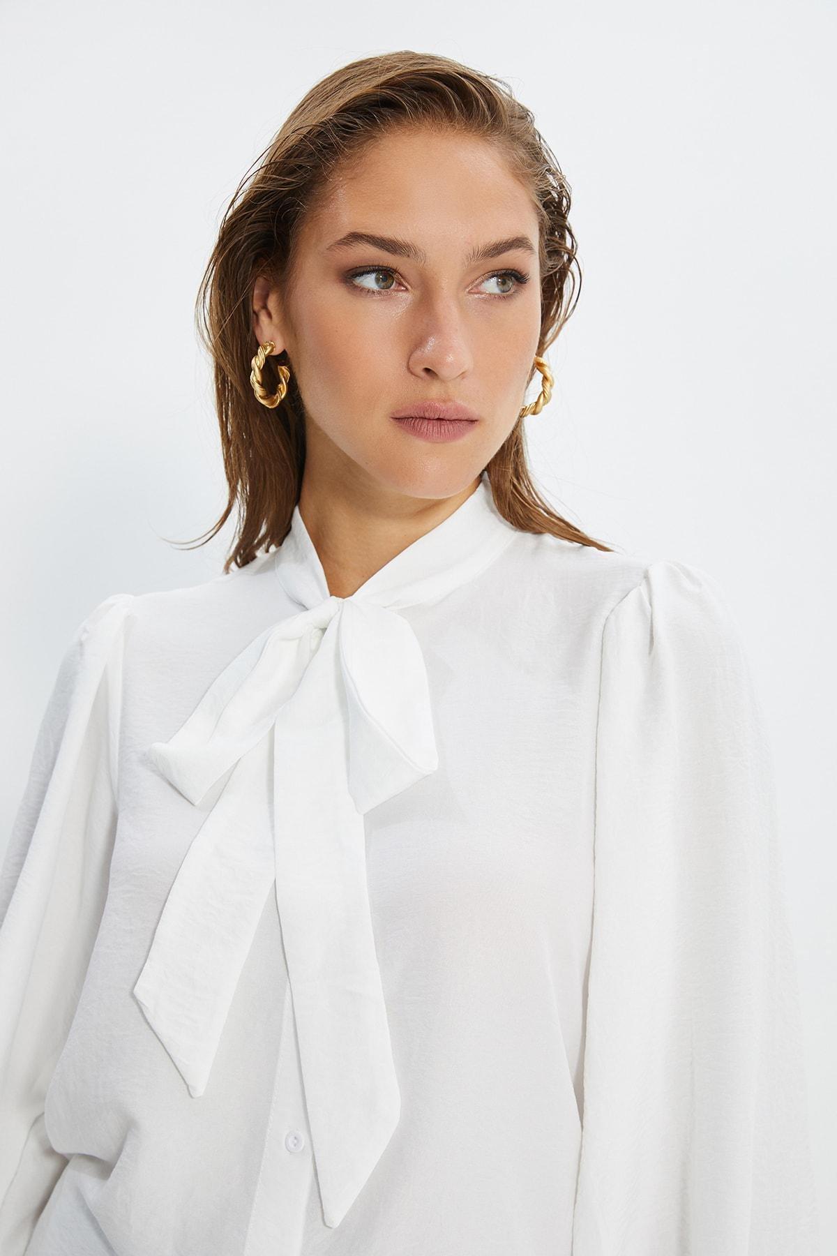 White Regular Halter Neck Shirt, , large image number 5