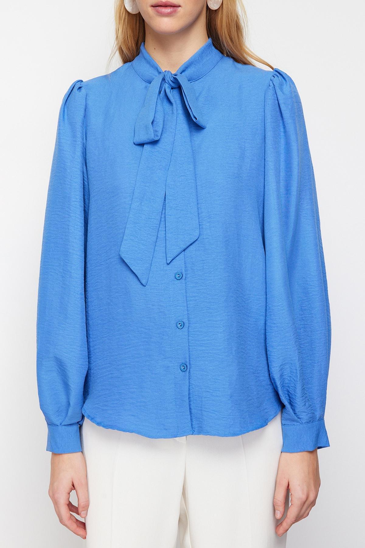 Blue Neckerchief Woven Shirt, , large image number 3