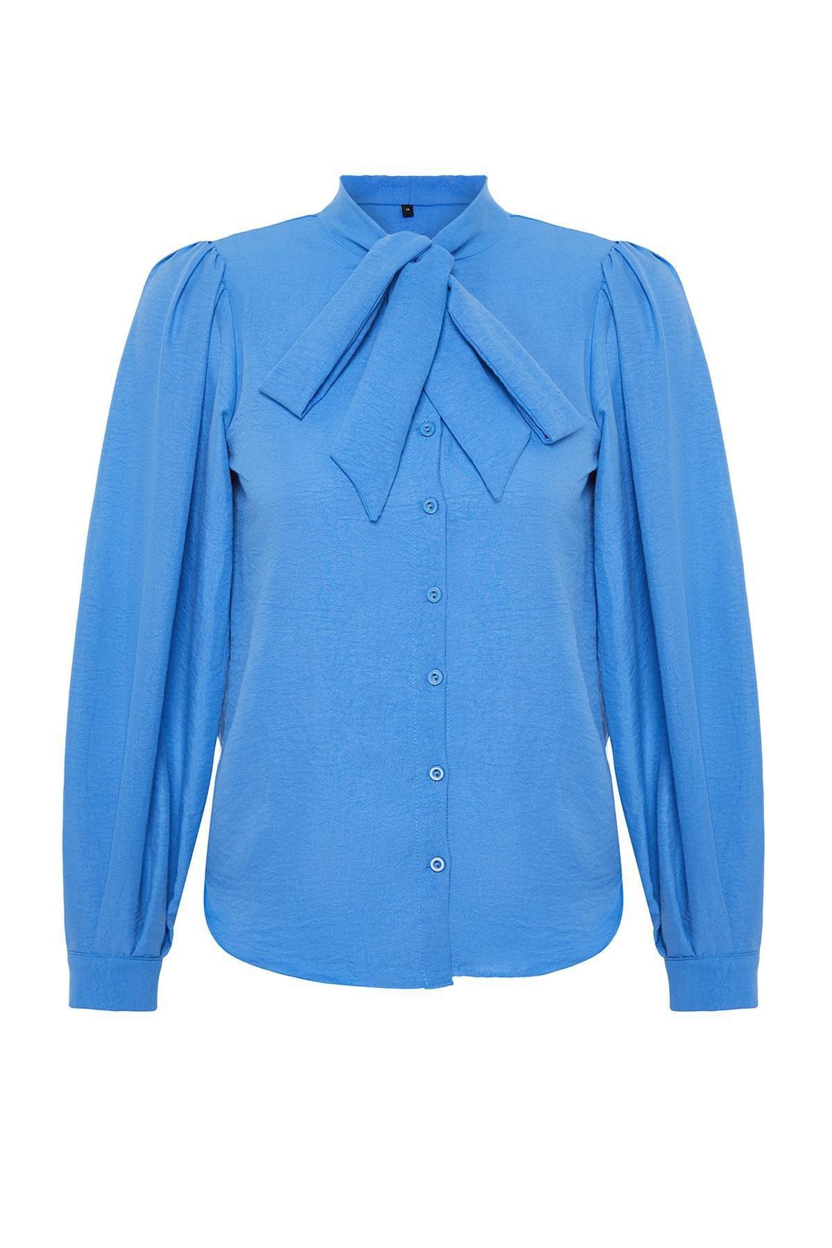 Blue Neckerchief Woven Shirt, , large image number 5