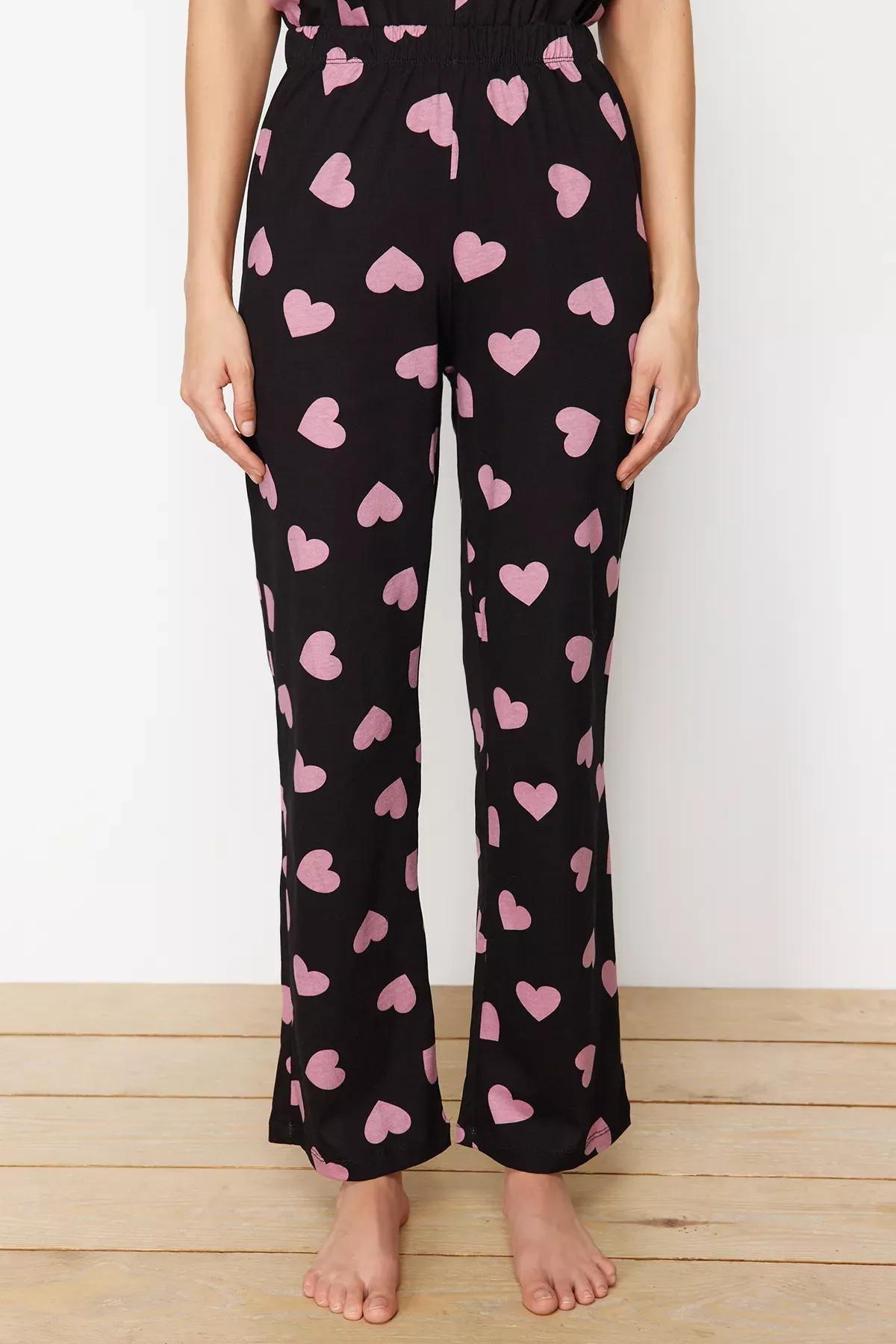 Black Knitted Cotton Pyjamas Set, BLACK, large image number 4