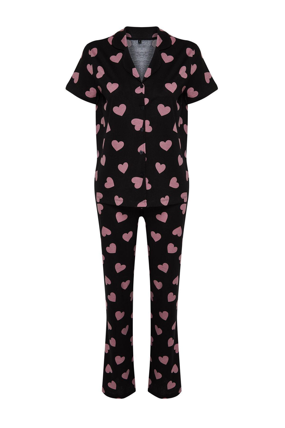 Black Knitted Cotton Pyjamas Set, , large image number 5