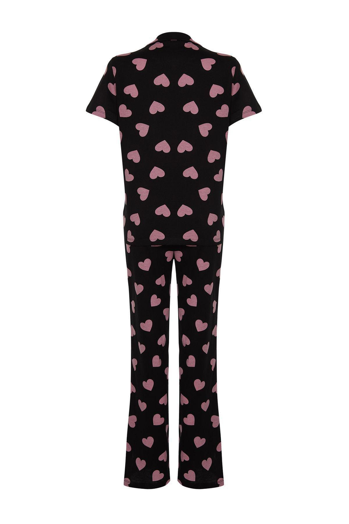 Black Knitted Cotton Pyjamas Set, , large image number 6