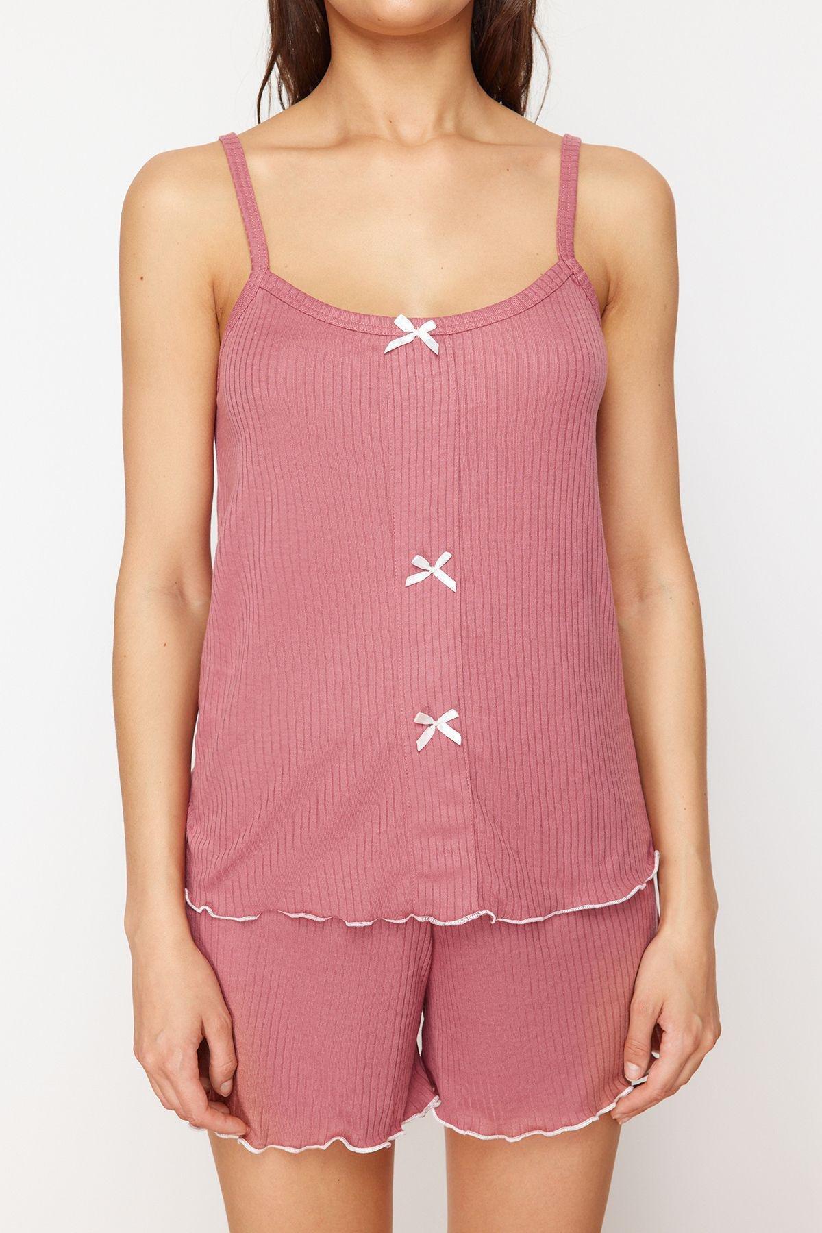 Pink Corded Knitted Pyjamas Set, , large image number 3