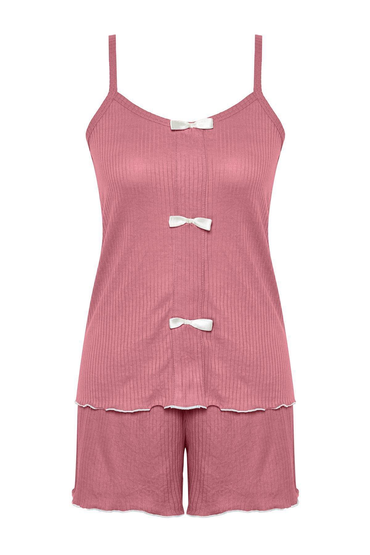 Pink Corded Knitted Pyjamas Set, , large image number 5