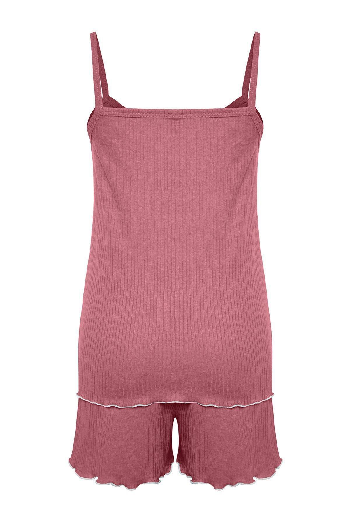 Pink Corded Knitted Pyjamas Set, , large image number 6