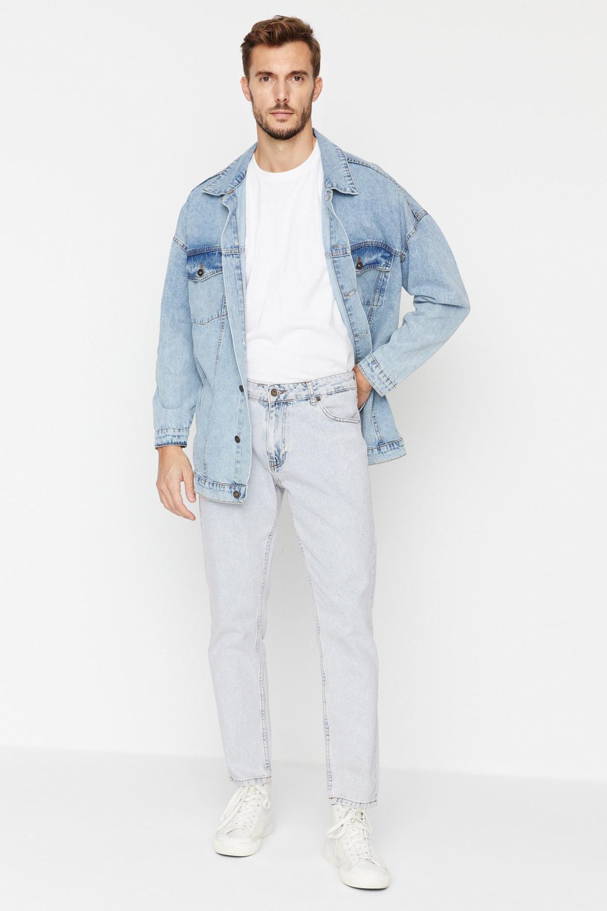 Navy Mid Waist Cotton Jeans, , large image number 0