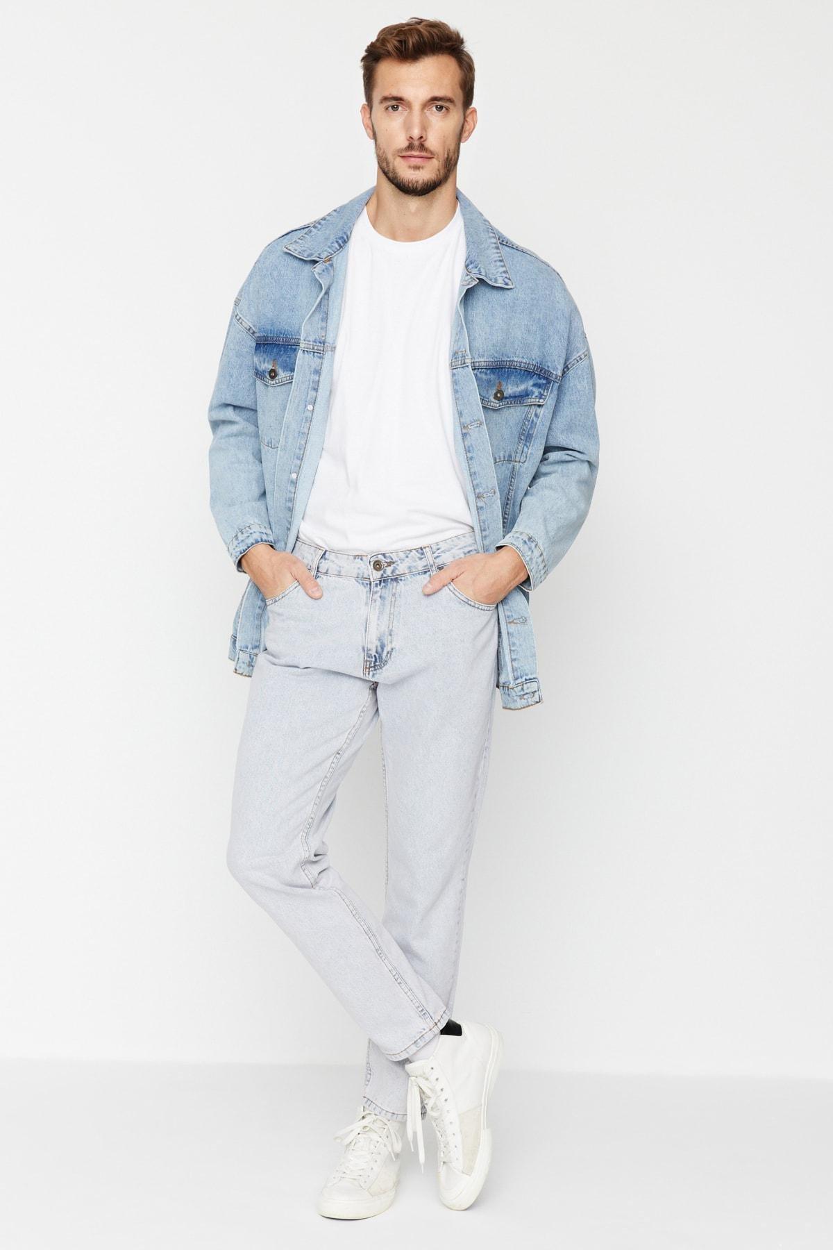 Navy Mid Waist Cotton Jeans, , large image number 2