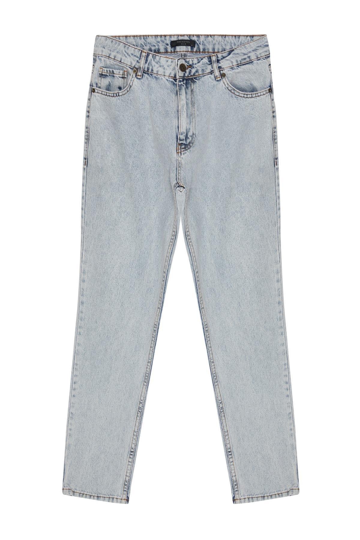 Navy Mid Waist Cotton Jeans, , large image number 5