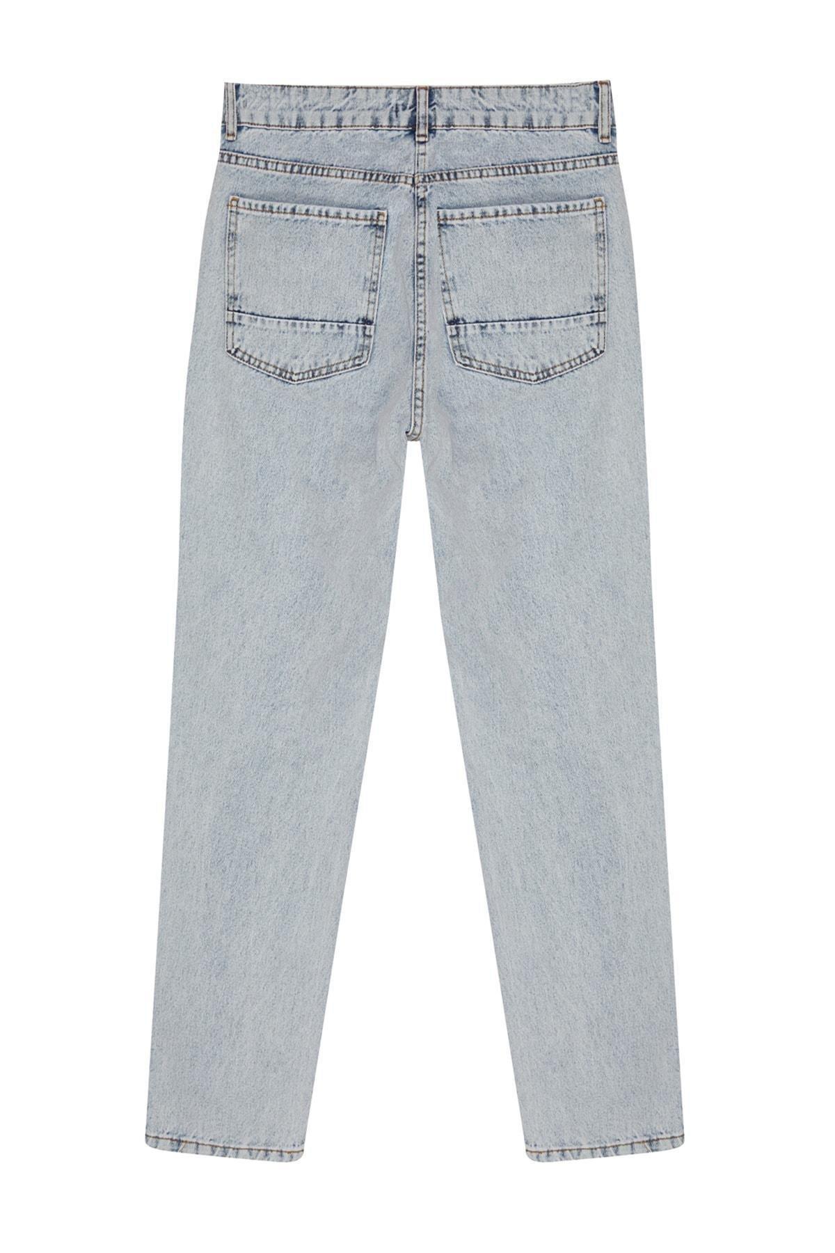 Navy Mid Waist Cotton Jeans, , large image number 7