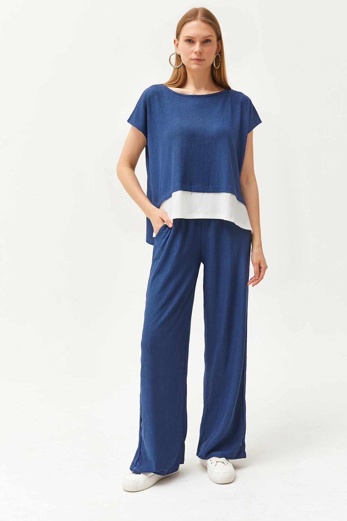Blue Detailed Co-Ord Set, , large image number 0