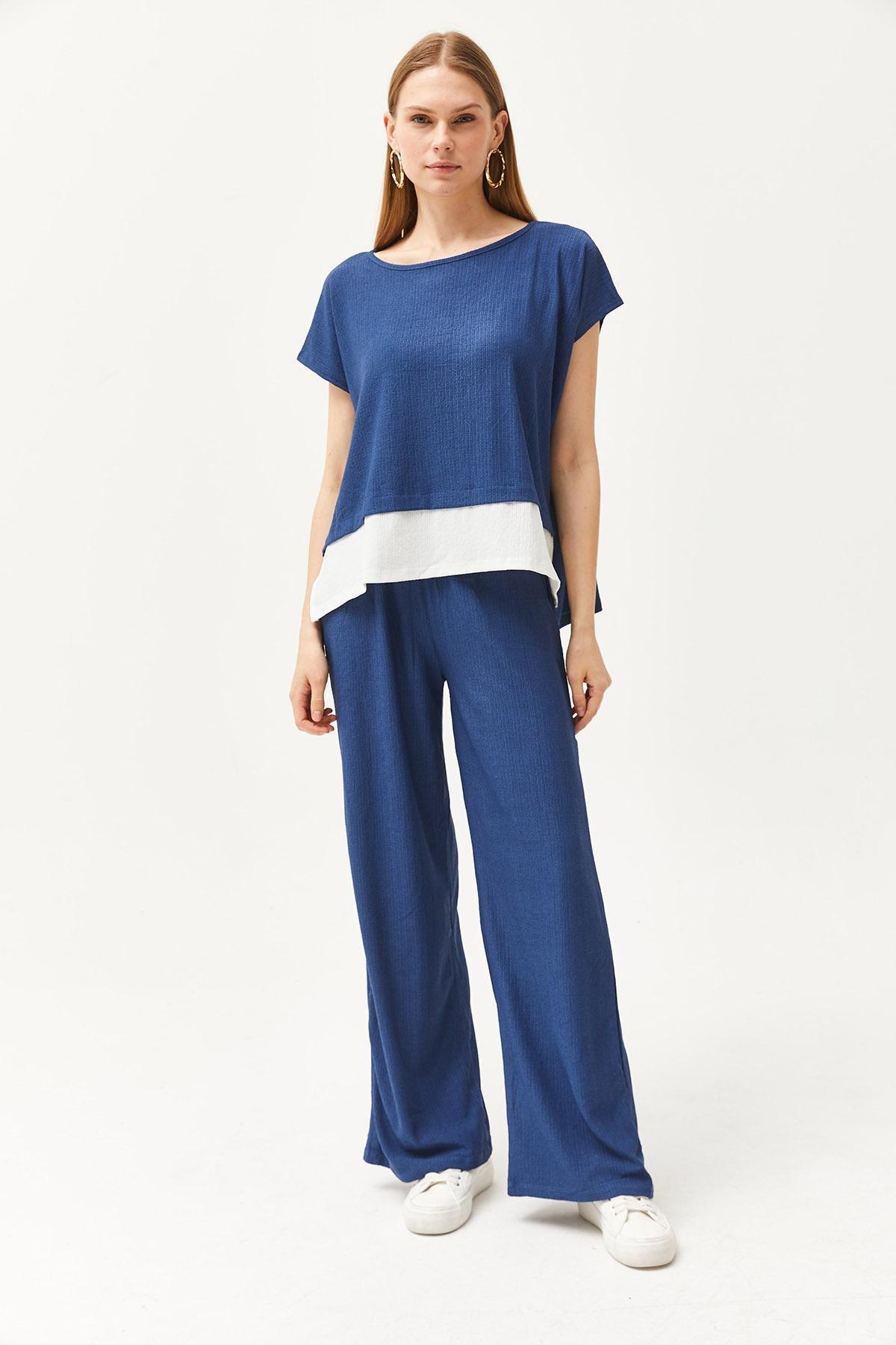 Blue Detailed Co-Ord Set, , large image number 1
