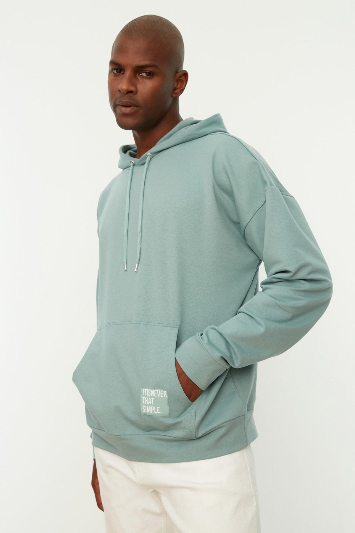 Green Oversize Hooded Sweatshirt, , large image number 2
