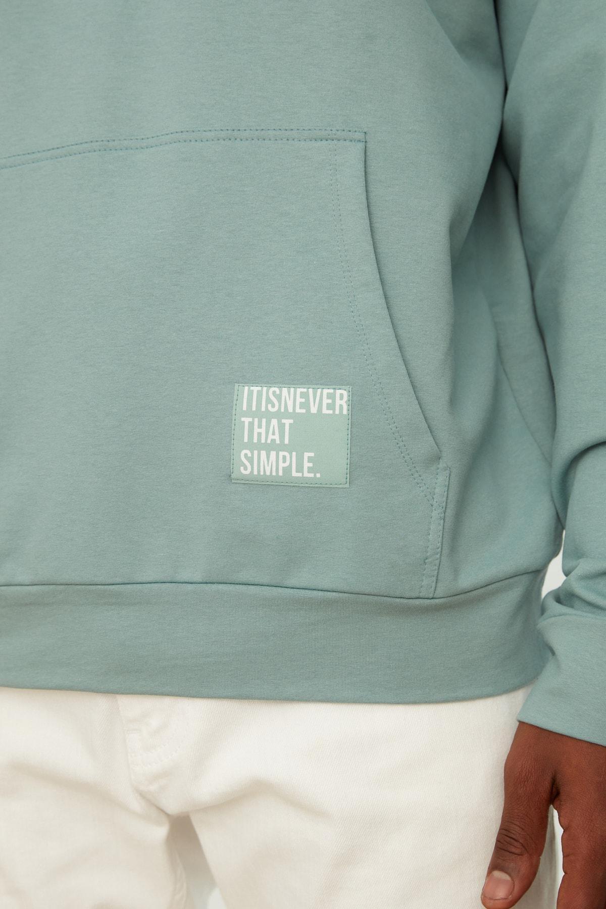 Green Oversize Hooded Sweatshirt, , large image number 4