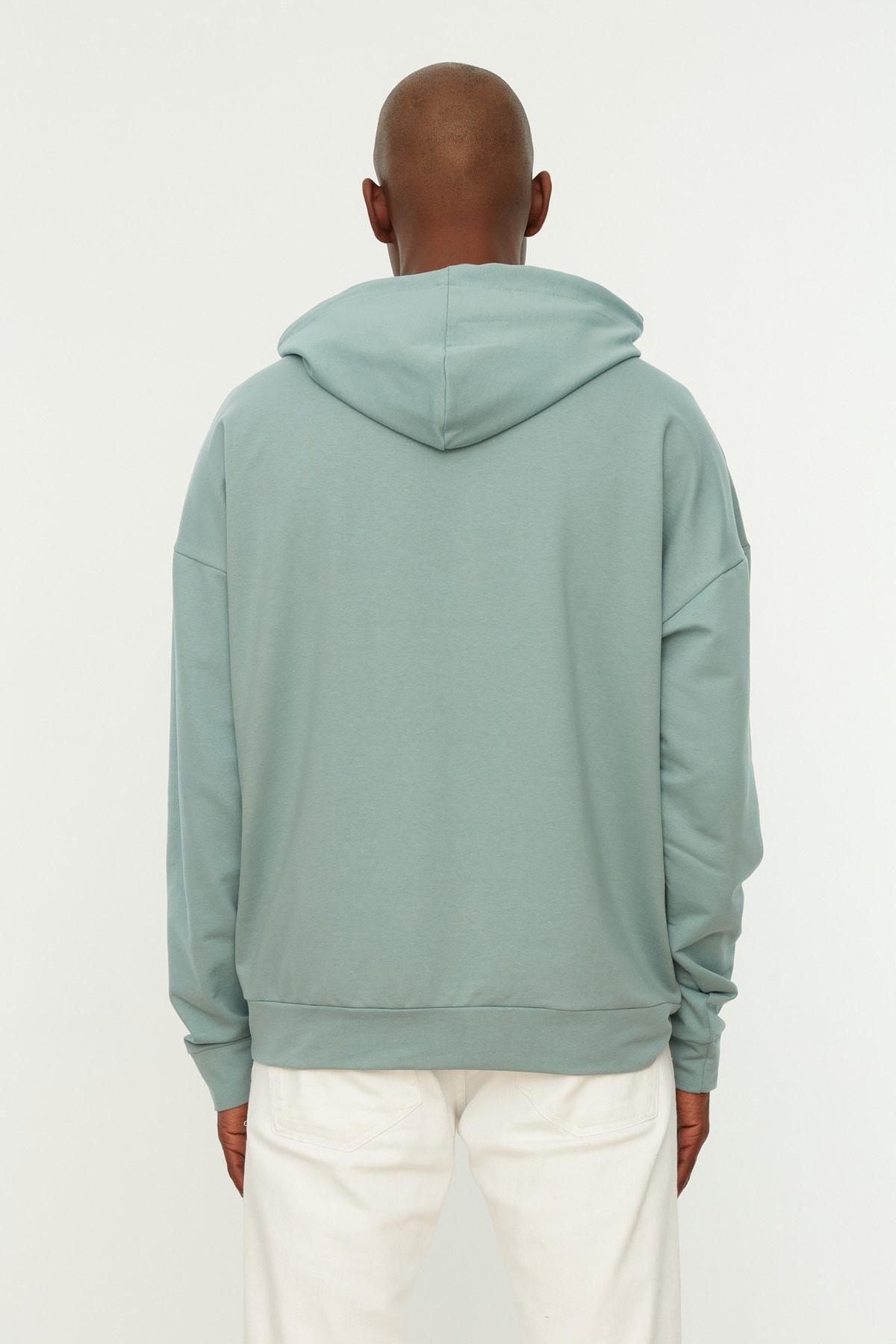 Green Oversize Hooded Sweatshirt, , large image number 5