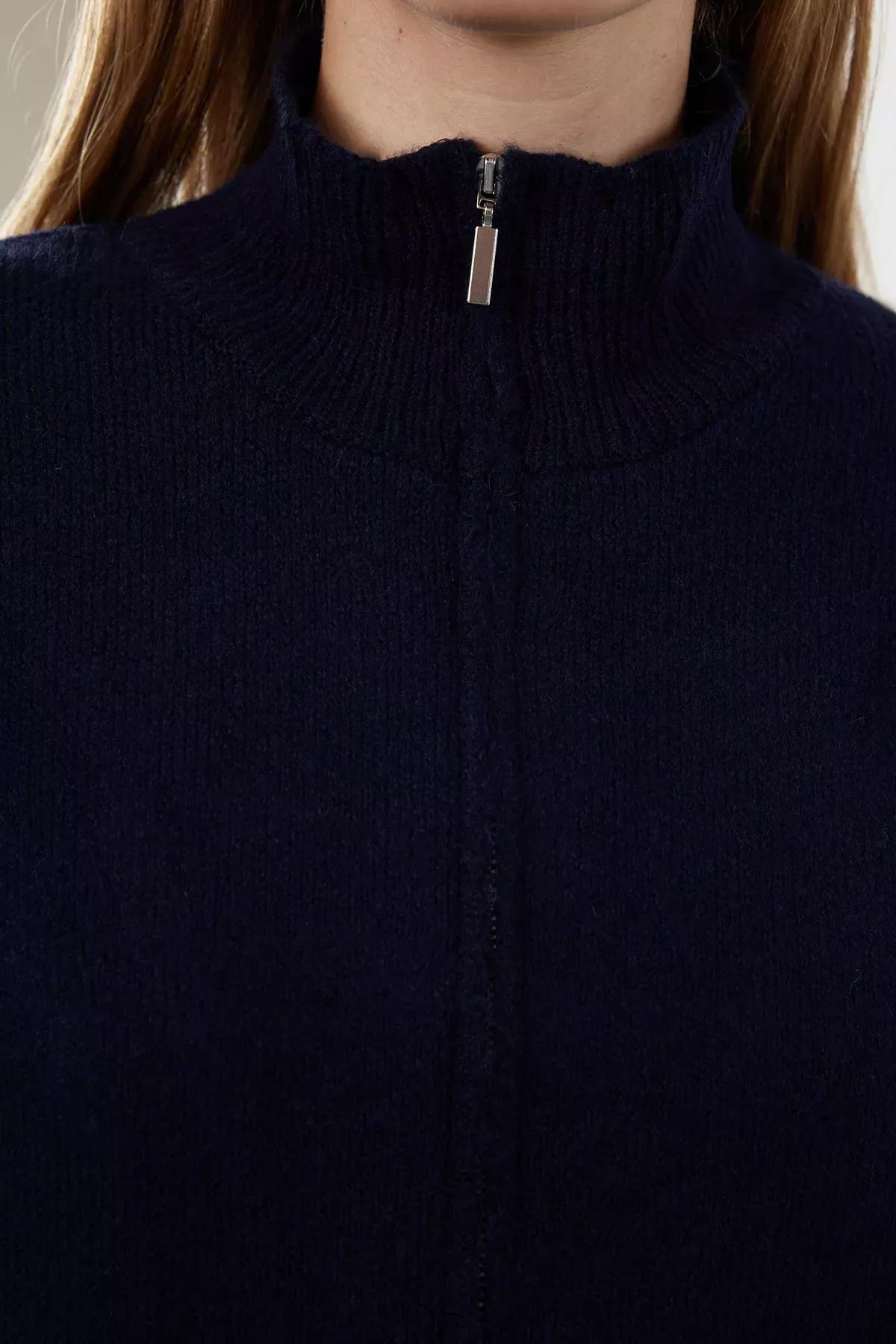 Navy d Knit Cardigan, Navy blue, large image number 2